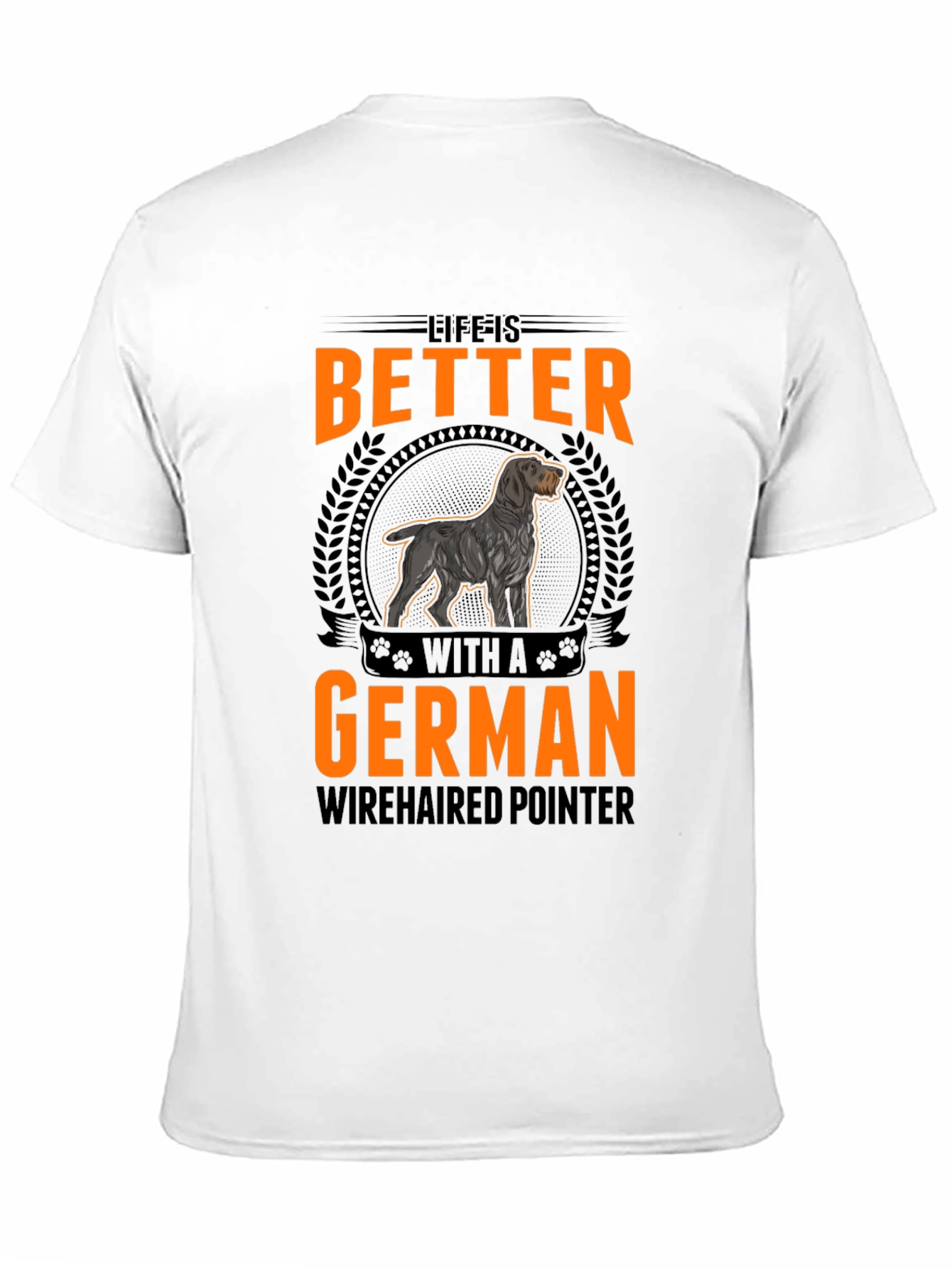 Camiseta Negra con Diseño de Perro Braco Alemán