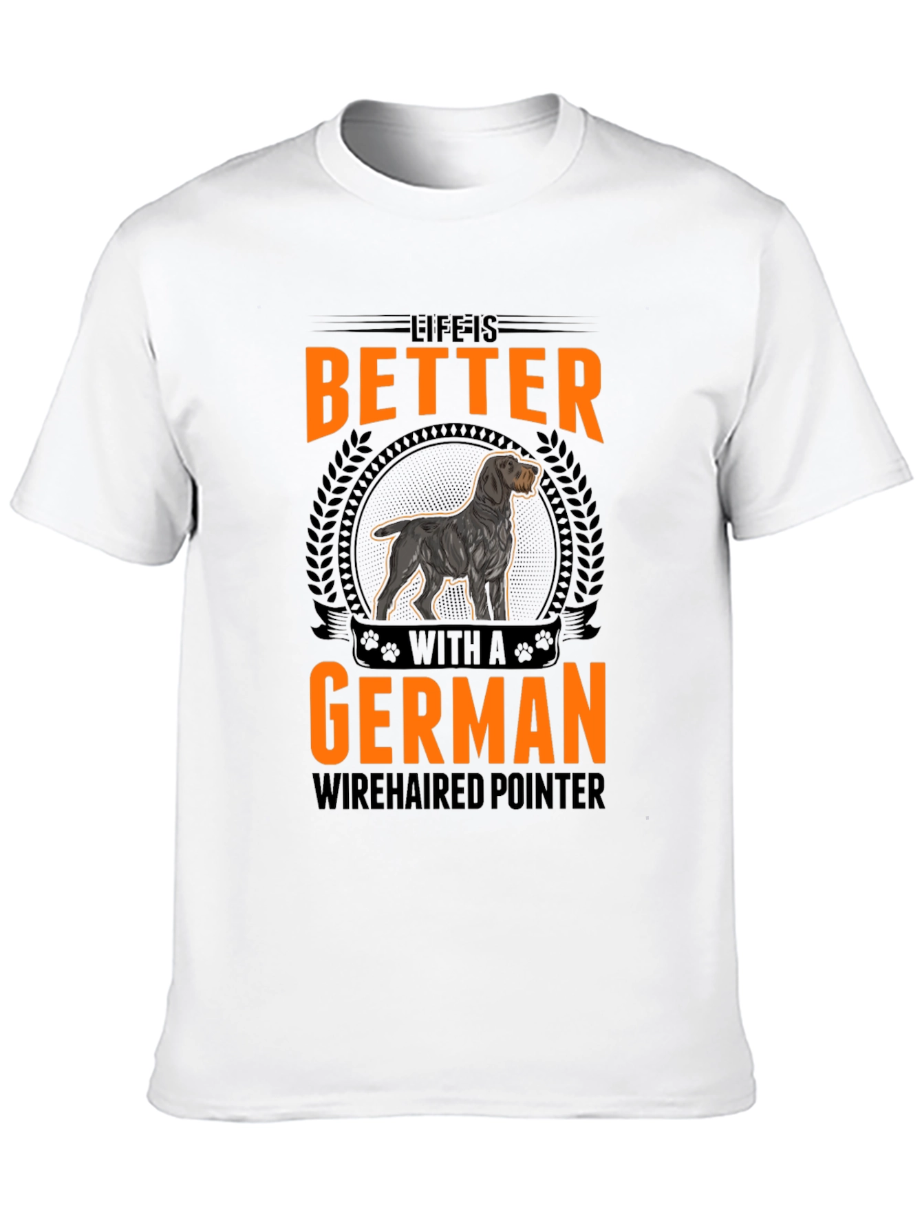 Camiseta Negra con Diseño de Perro Braco Alemán
