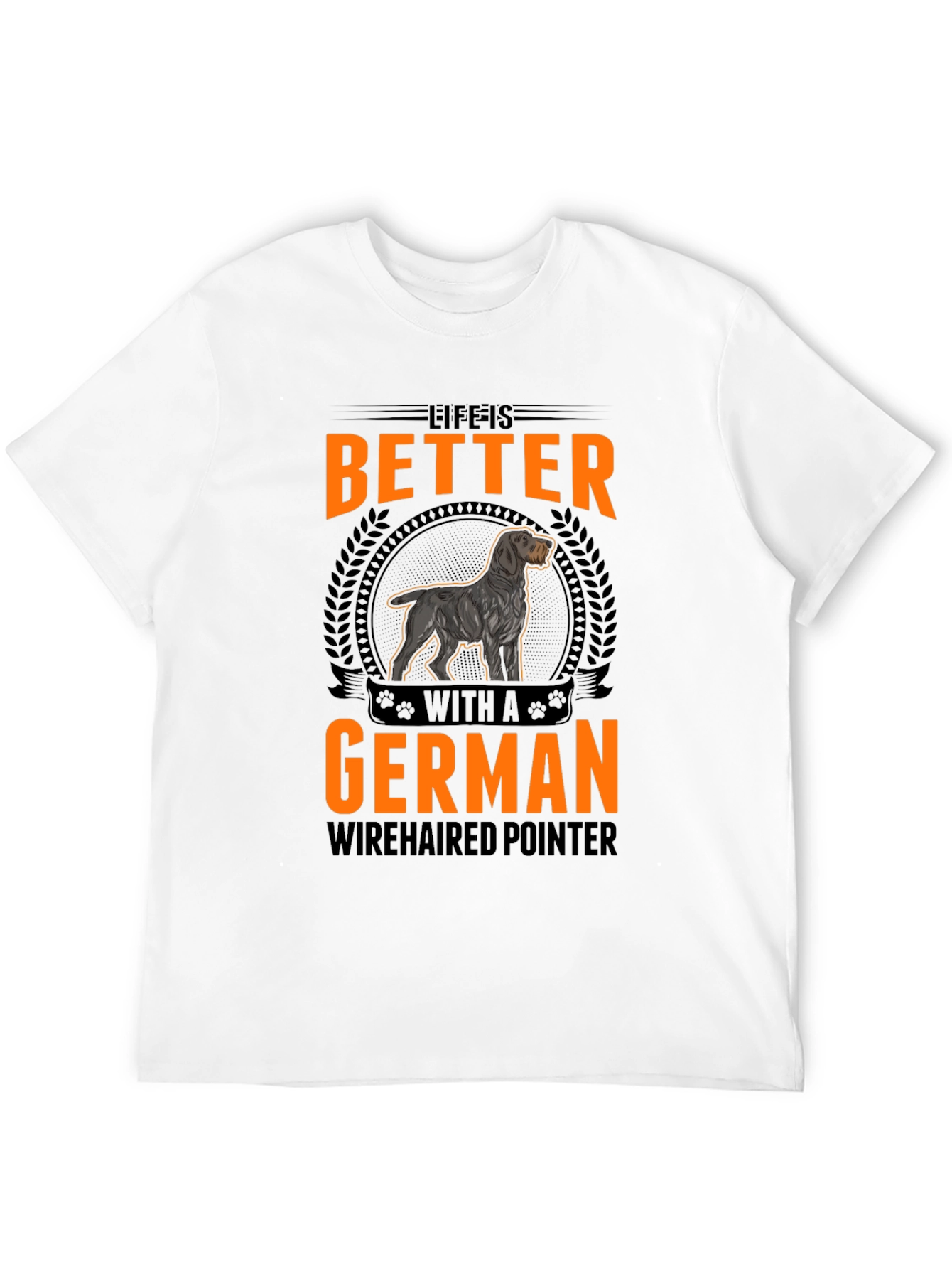 Camiseta Negra con Diseño de Perro Braco Alemán