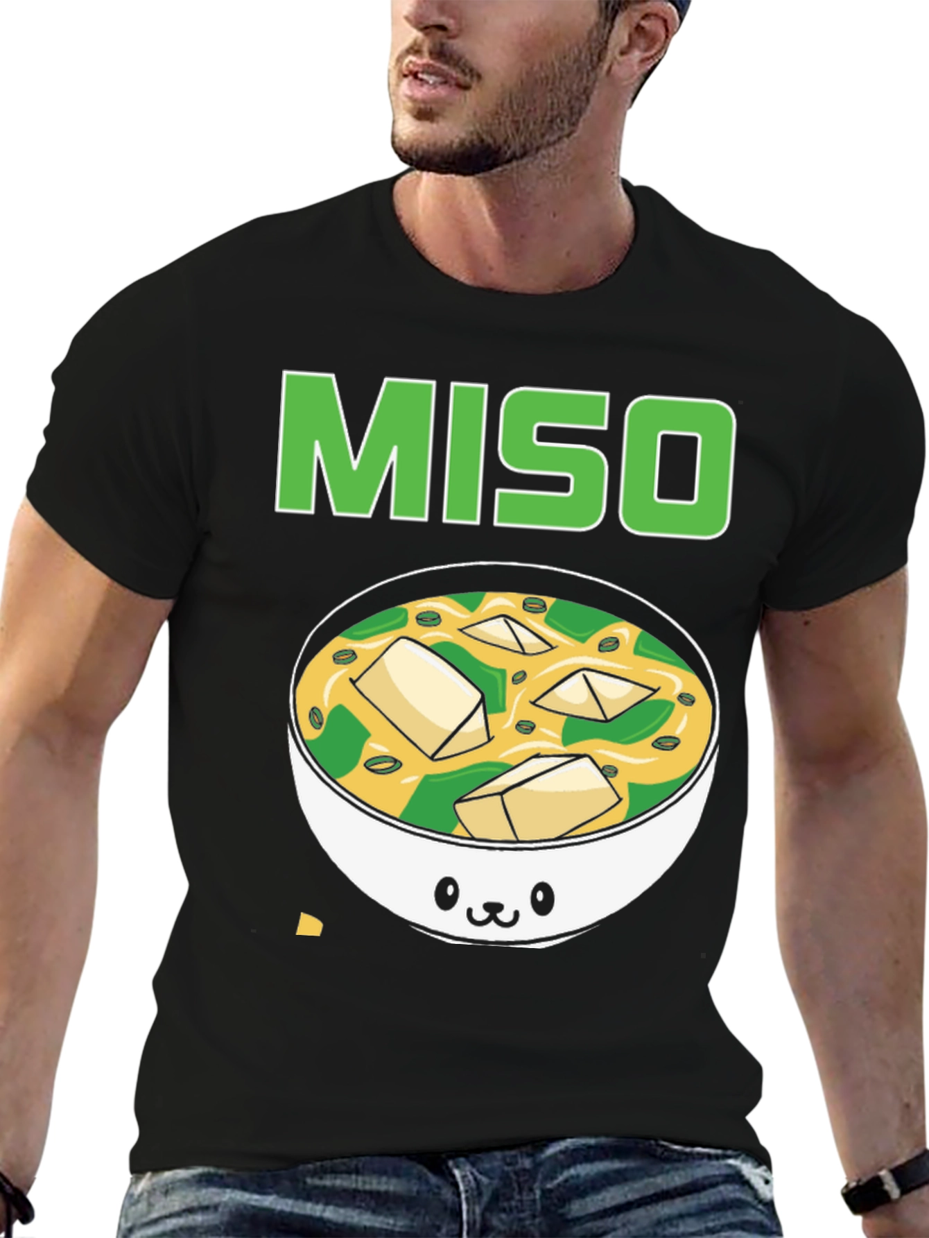 Camiseta Negra Miso Soup Kawaii
