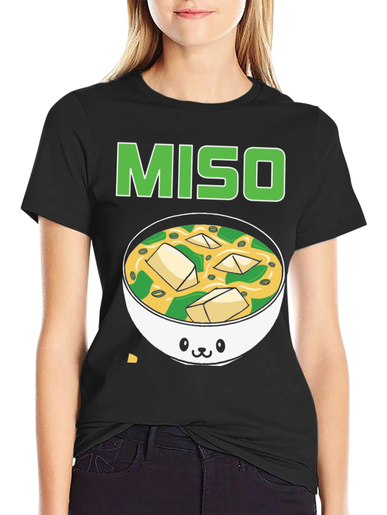 Camiseta Negra Miso Soup Kawaii