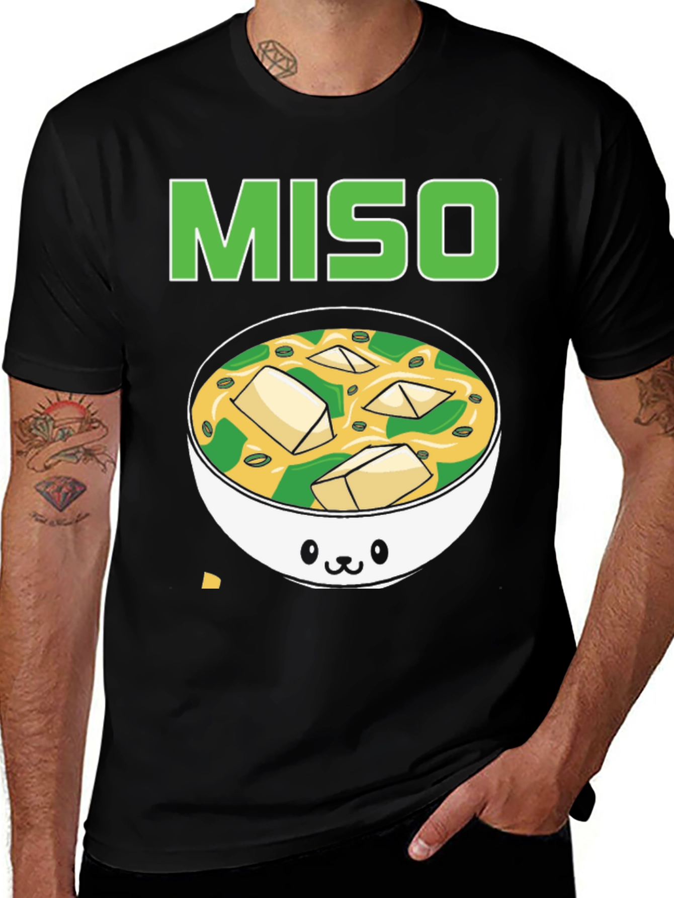 Camiseta Negra Miso Soup Kawaii