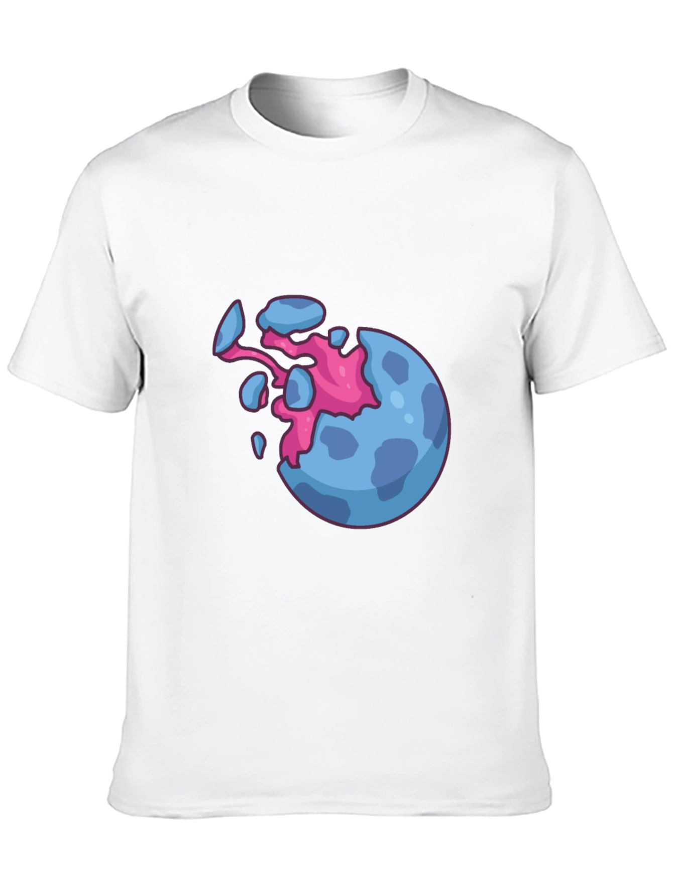 Camiseta Negra con Diseño de Planeta Explosivo
