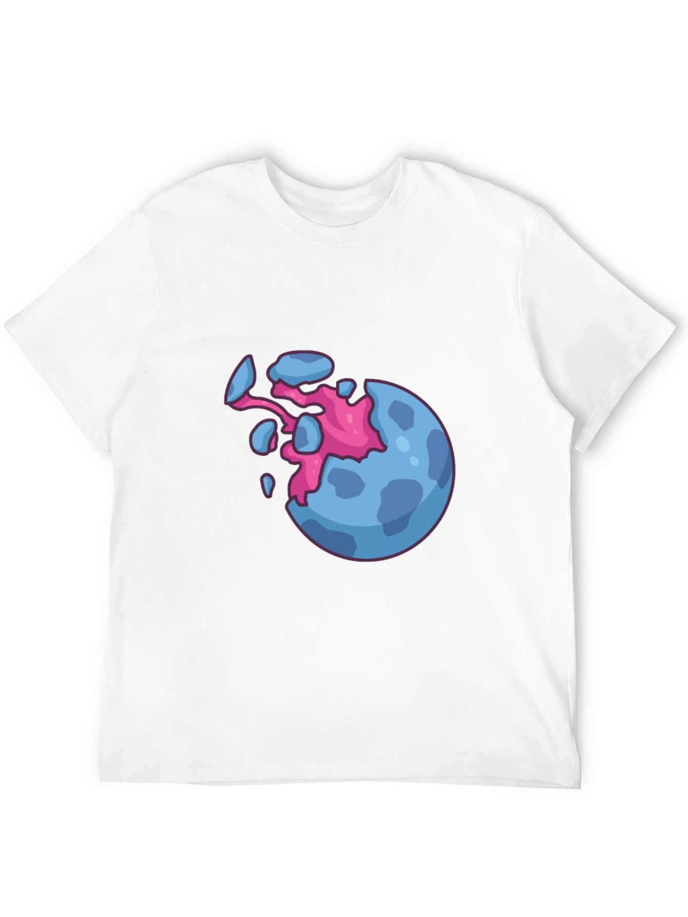 Camiseta Negra con Diseño de Planeta Explosivo