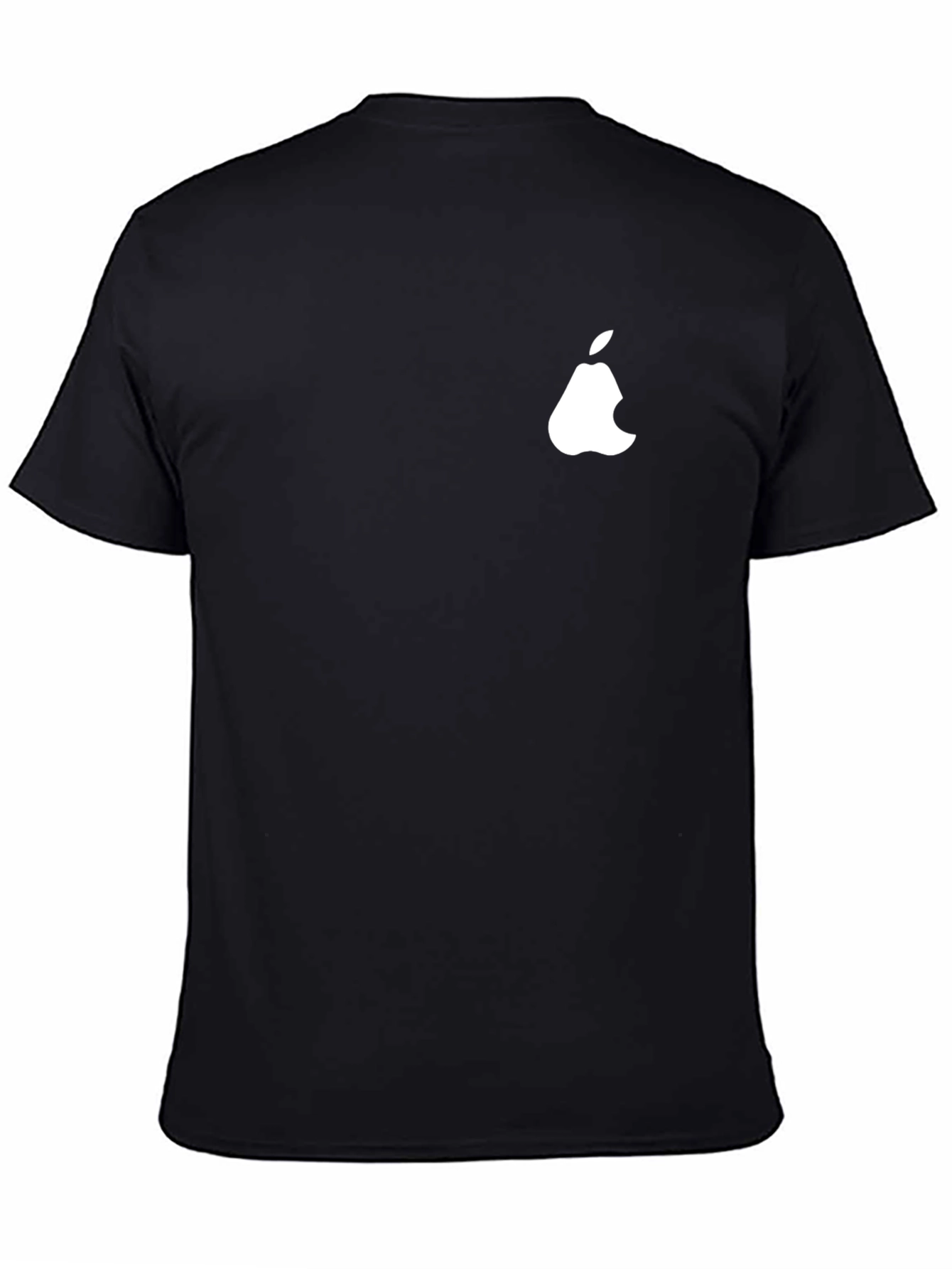 Camiseta Negra Hombre - Diseño Divertido Pera Mordida