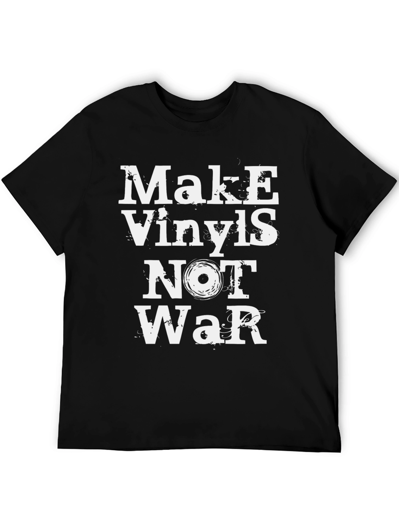 Camiseta Negra: ¡Haz Vinilos No la Guerra!