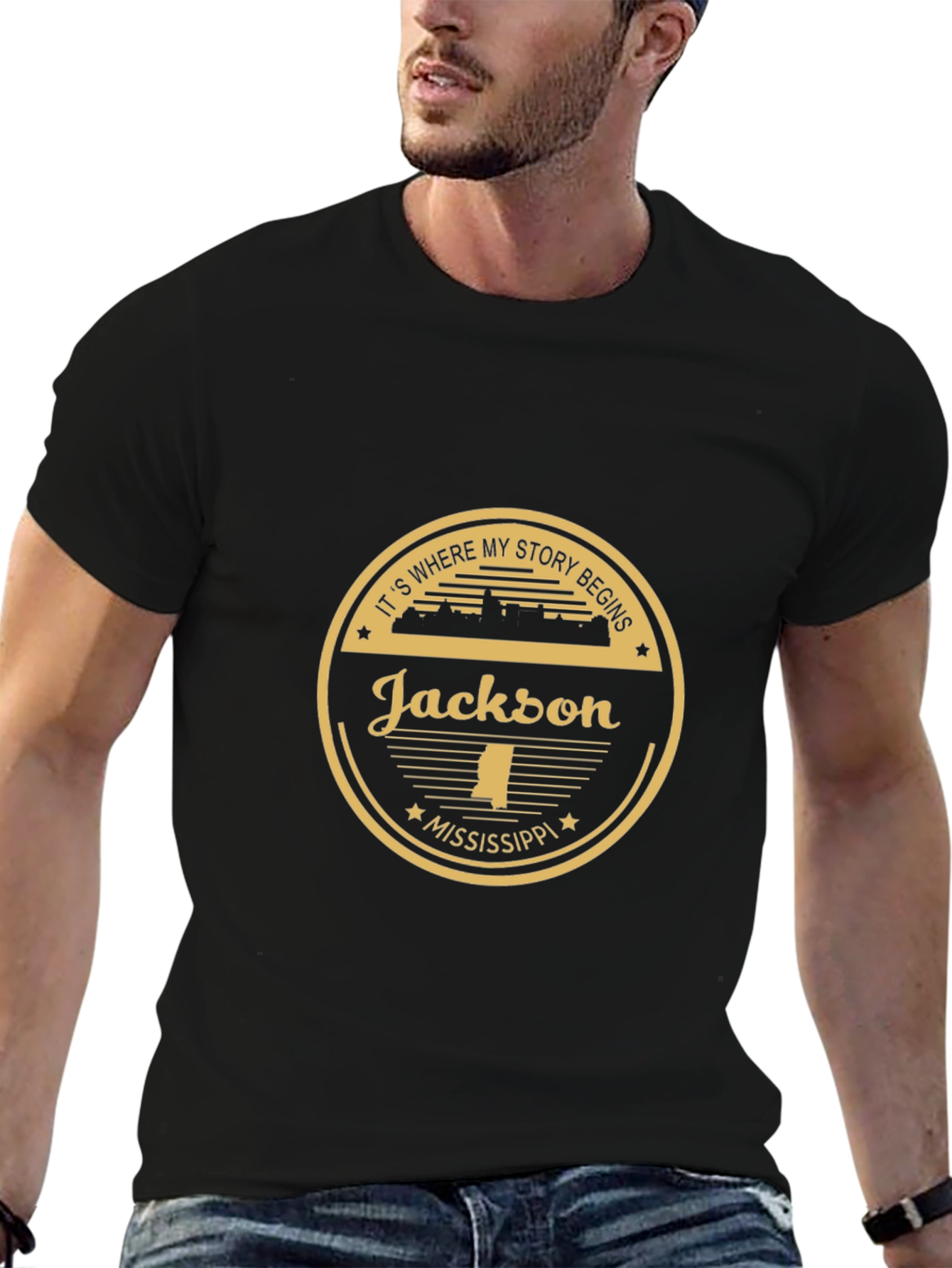Camiseta Negra Jackson Mississippi
