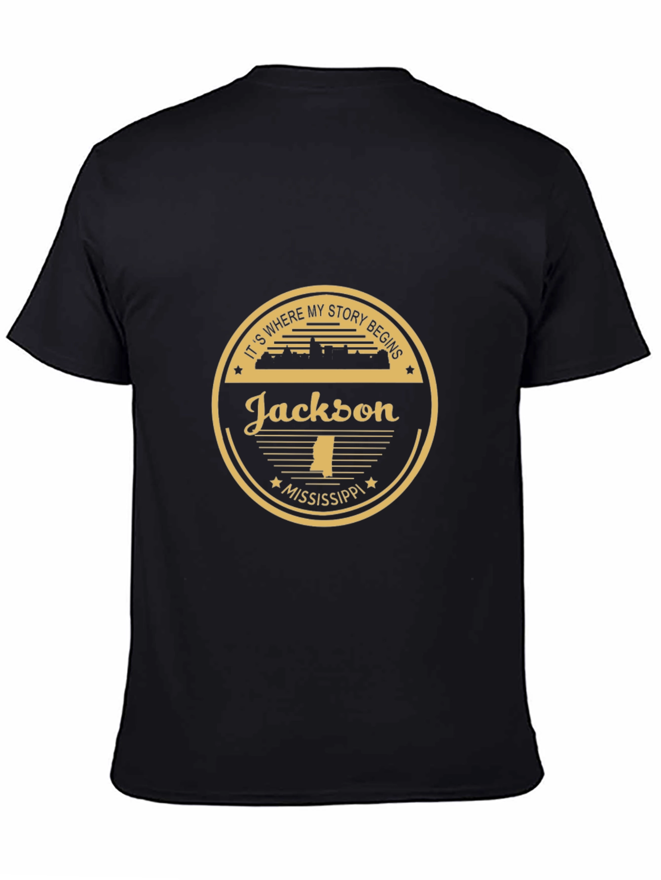 Camiseta Negra Jackson Mississippi