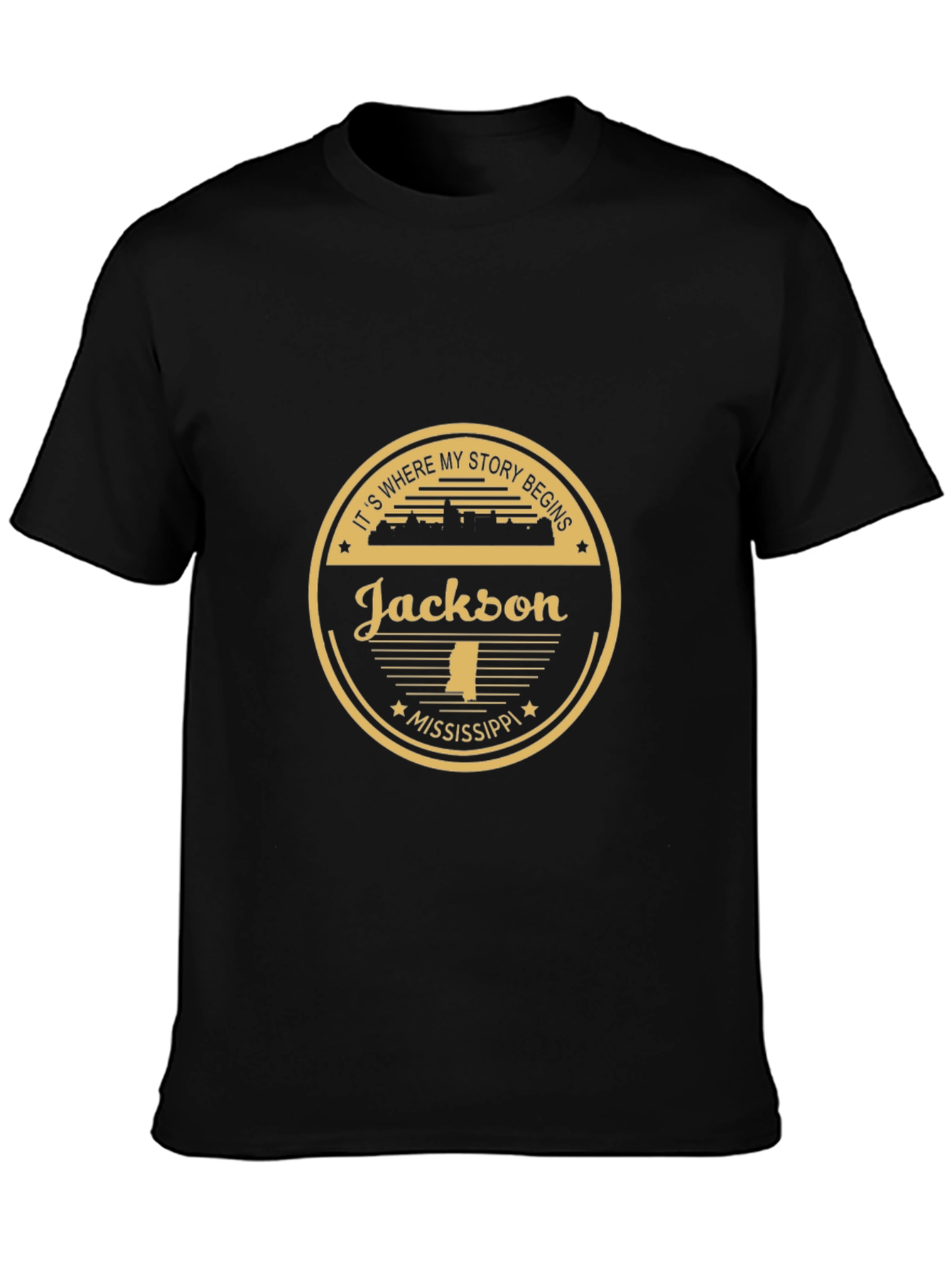 Camiseta Negra Jackson Mississippi