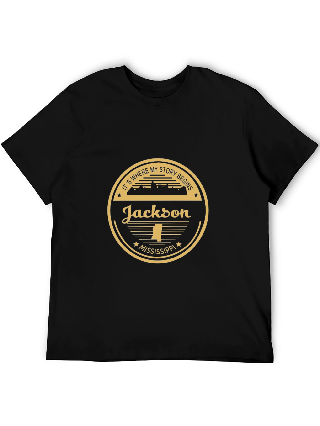 Camiseta Negra Jackson Mississippi