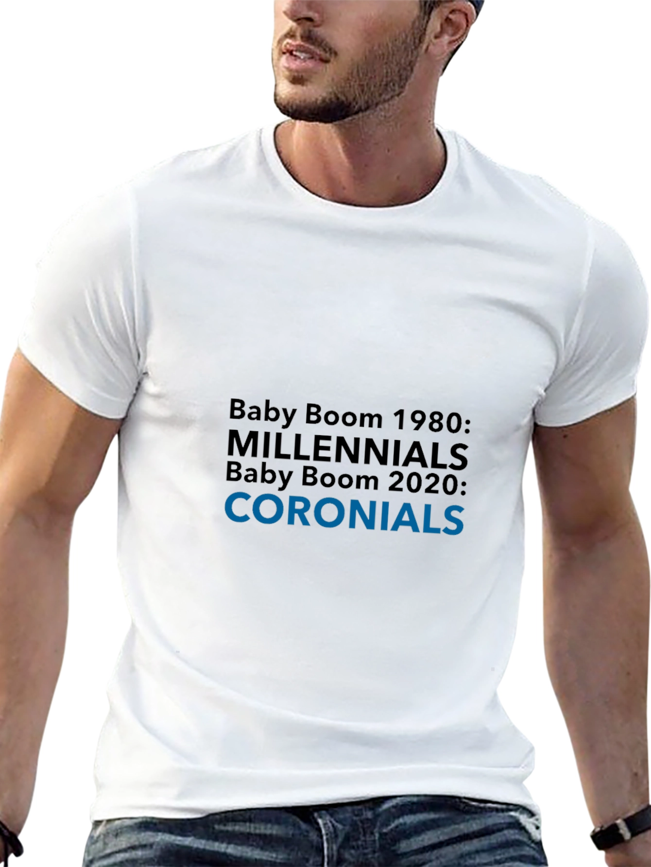 Camiseta Hombre: Baby Boom Millennials Coroniales