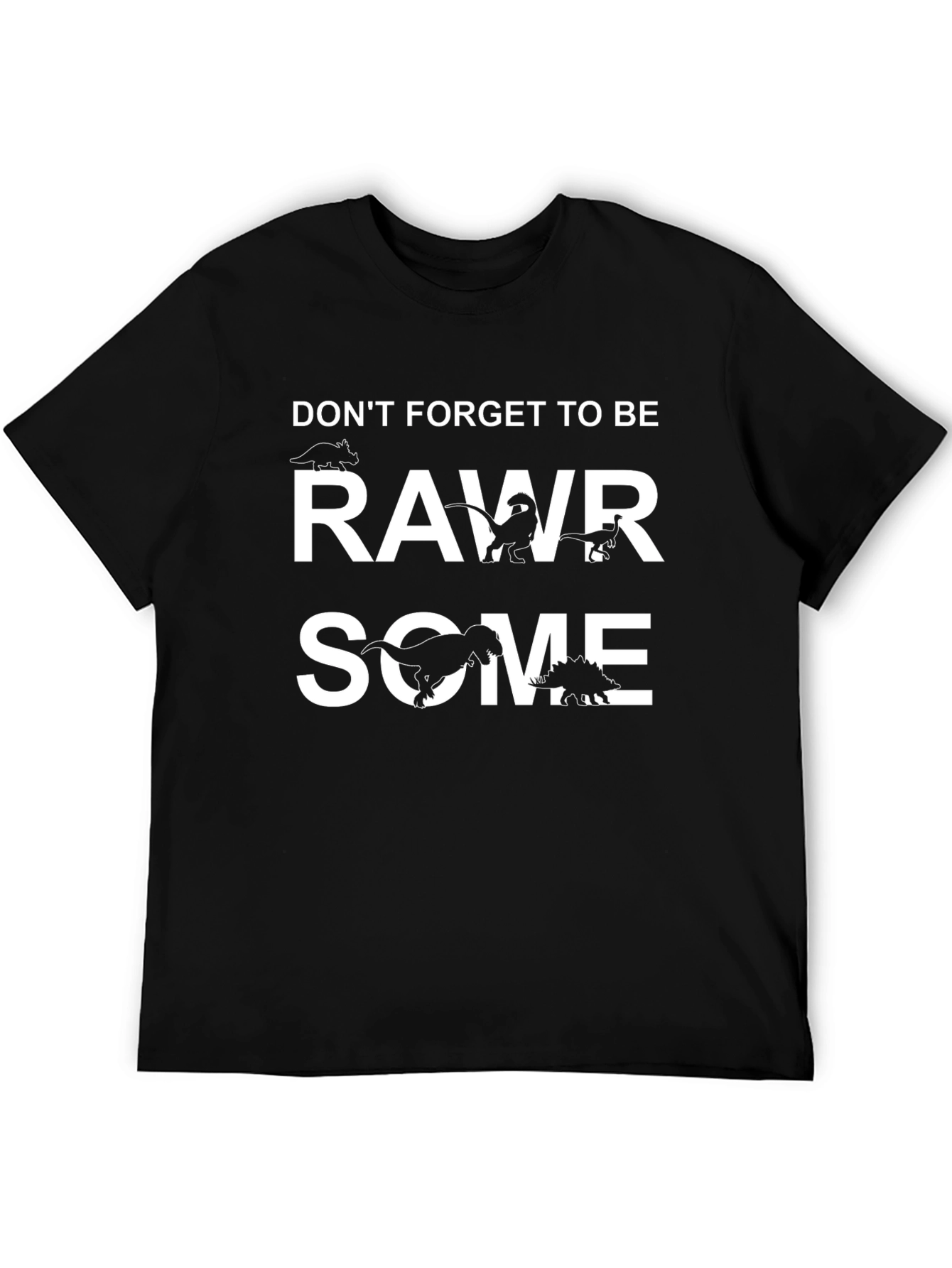 Camiseta Negra RawrSome de Dinosaurios