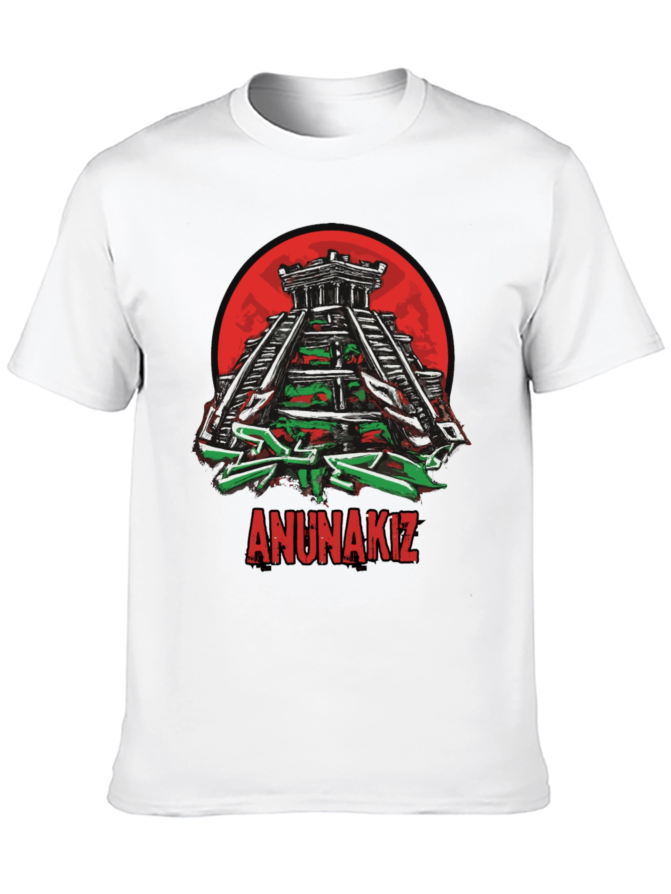 Camiseta Negra Anunnakiz Diseño Pirámide Maya