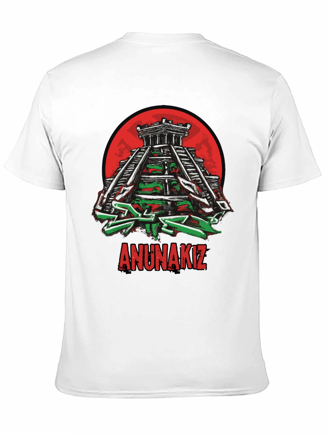 Camiseta Negra Anunnakiz Diseño Pirámide Maya