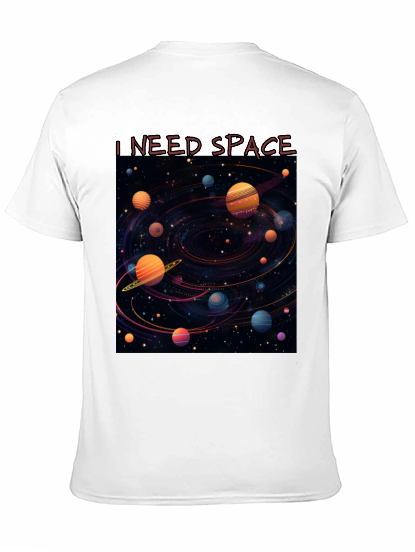 Camiseta Negra Necesito Espacio Diseño Galaxia