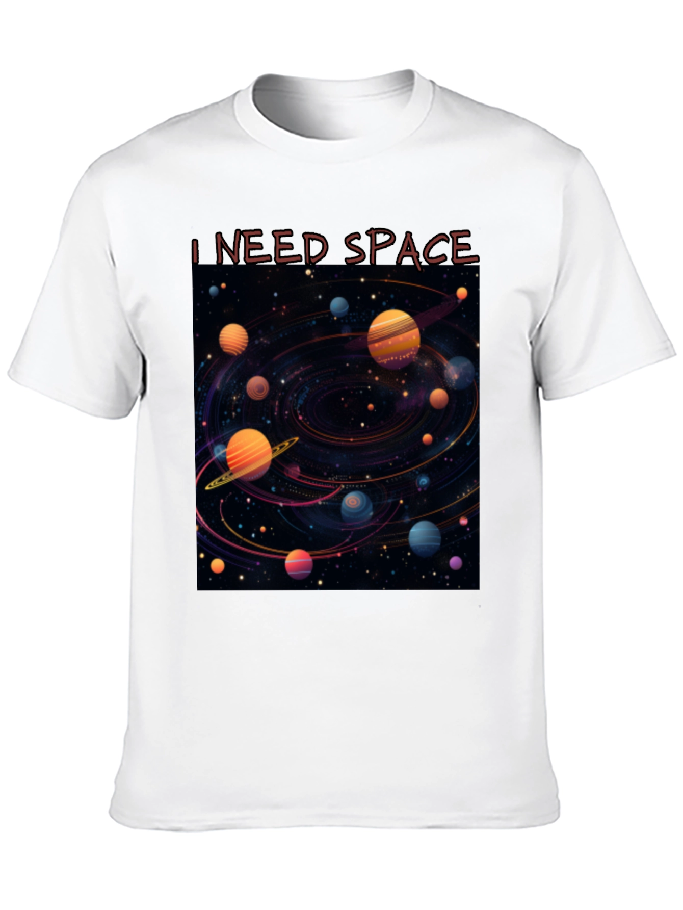 Camiseta Negra Necesito Espacio Diseño Galaxia