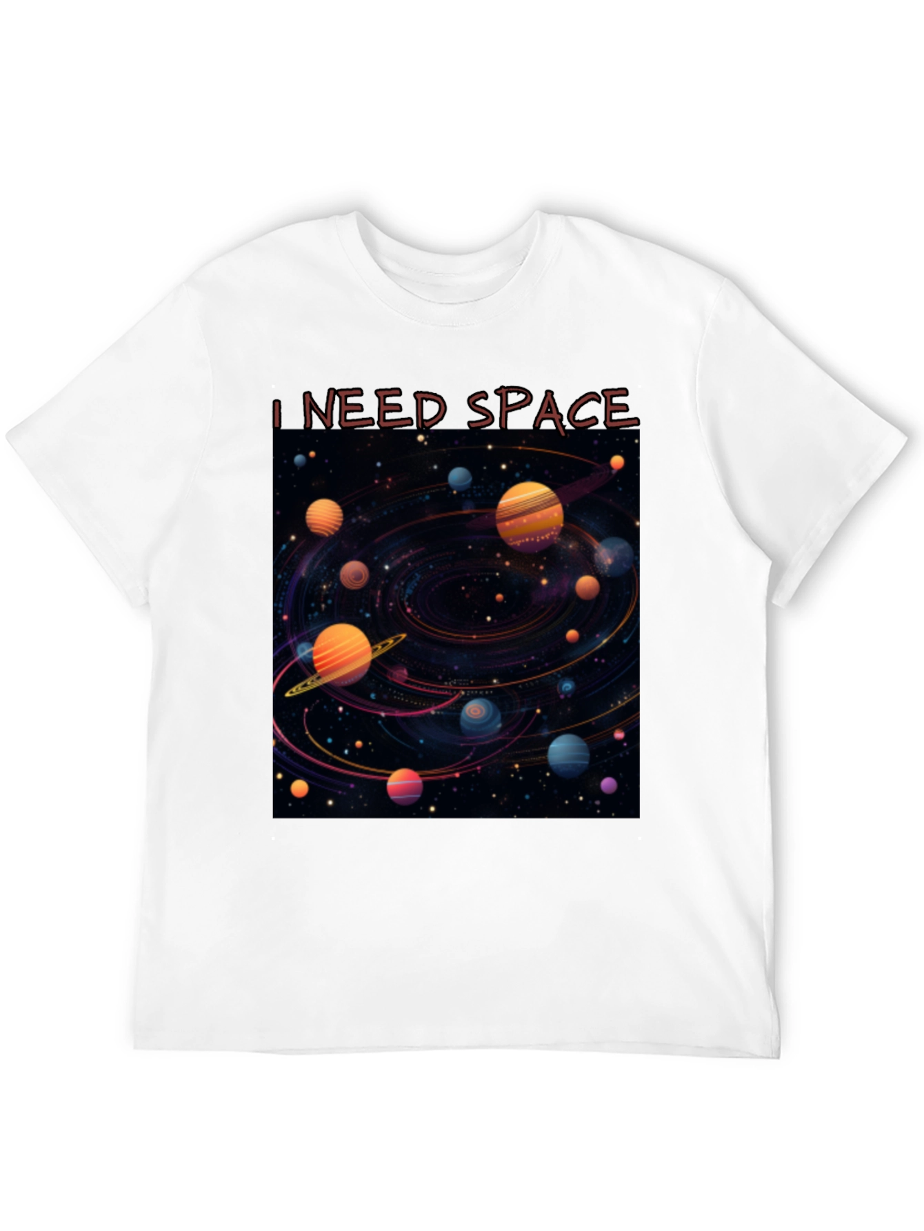 Camiseta Negra Necesito Espacio Diseño Galaxia