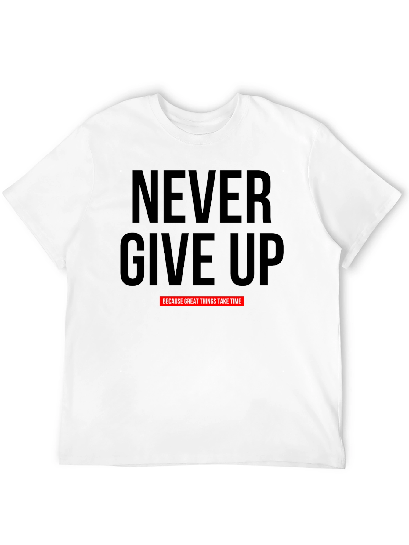 Camiseta Negra Motivacional Never Give Up
