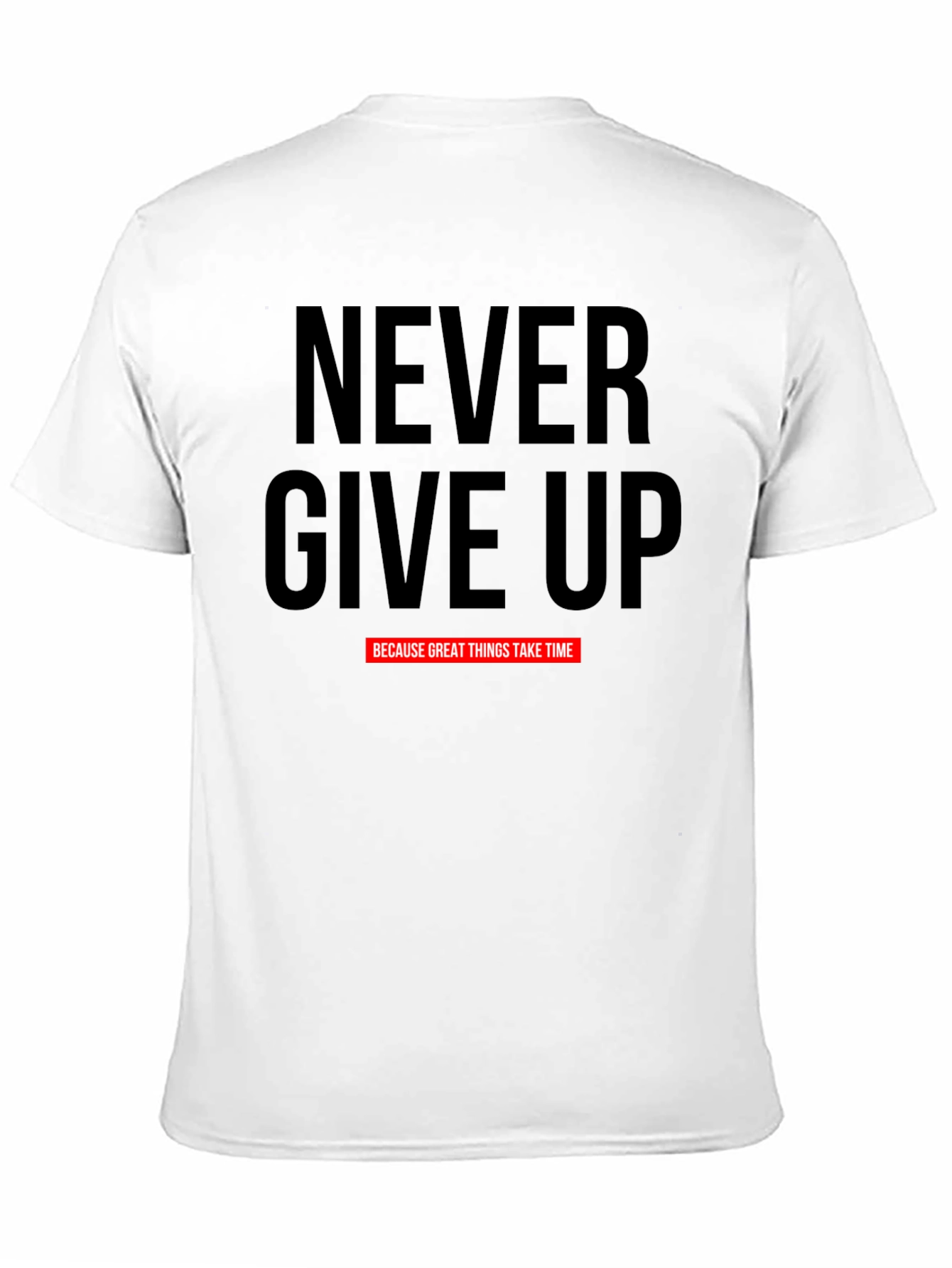 Camiseta Negra Motivacional Never Give Up