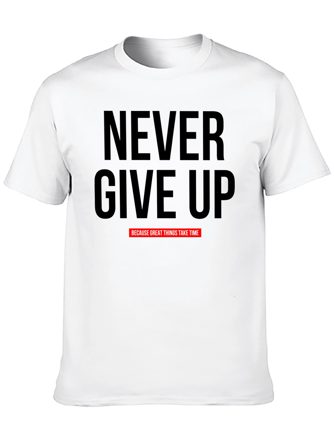 Camiseta Negra Motivacional Never Give Up