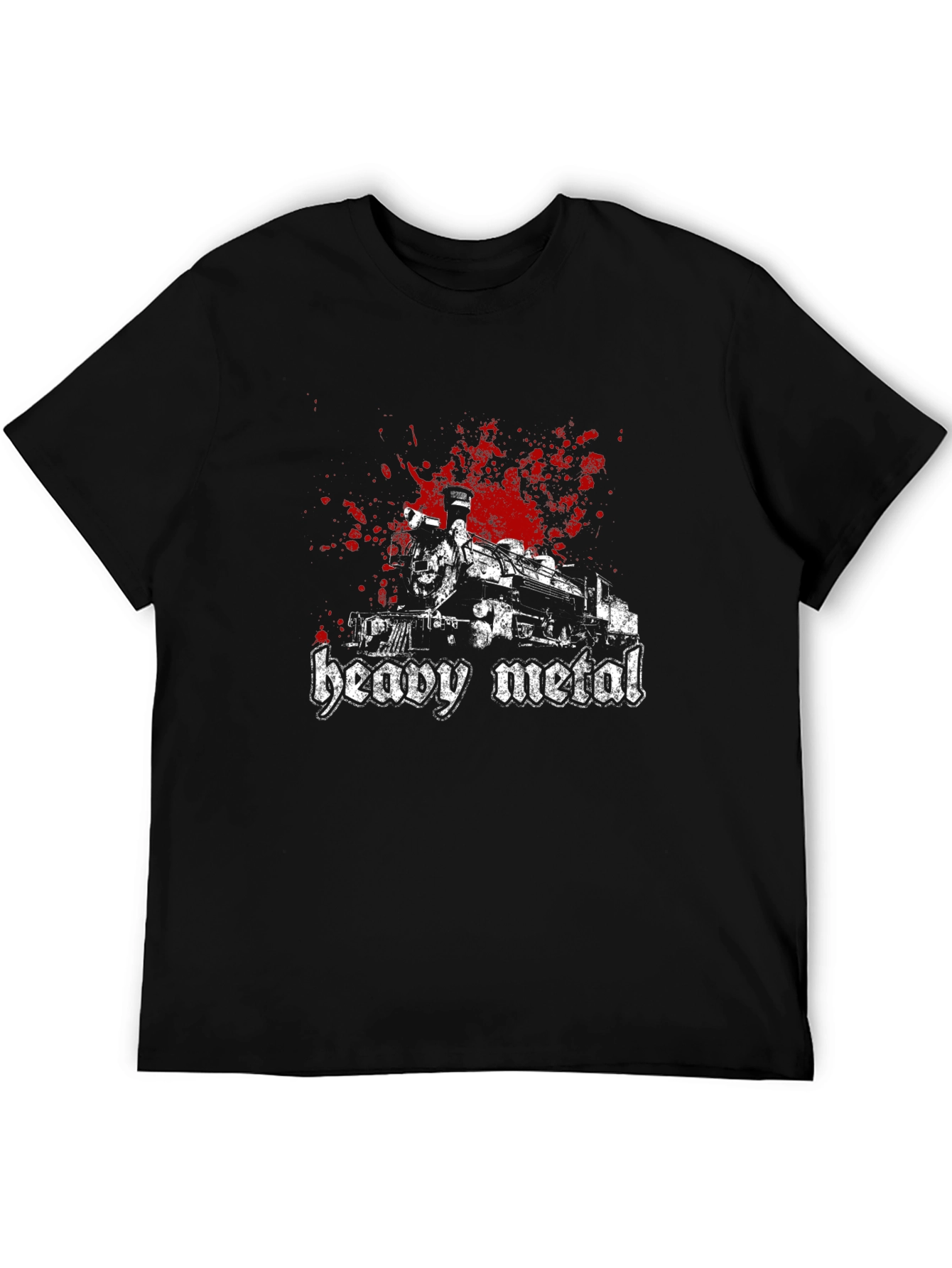 Camiseta Negra Heavy Metal - Diseño Tren Sangriento
