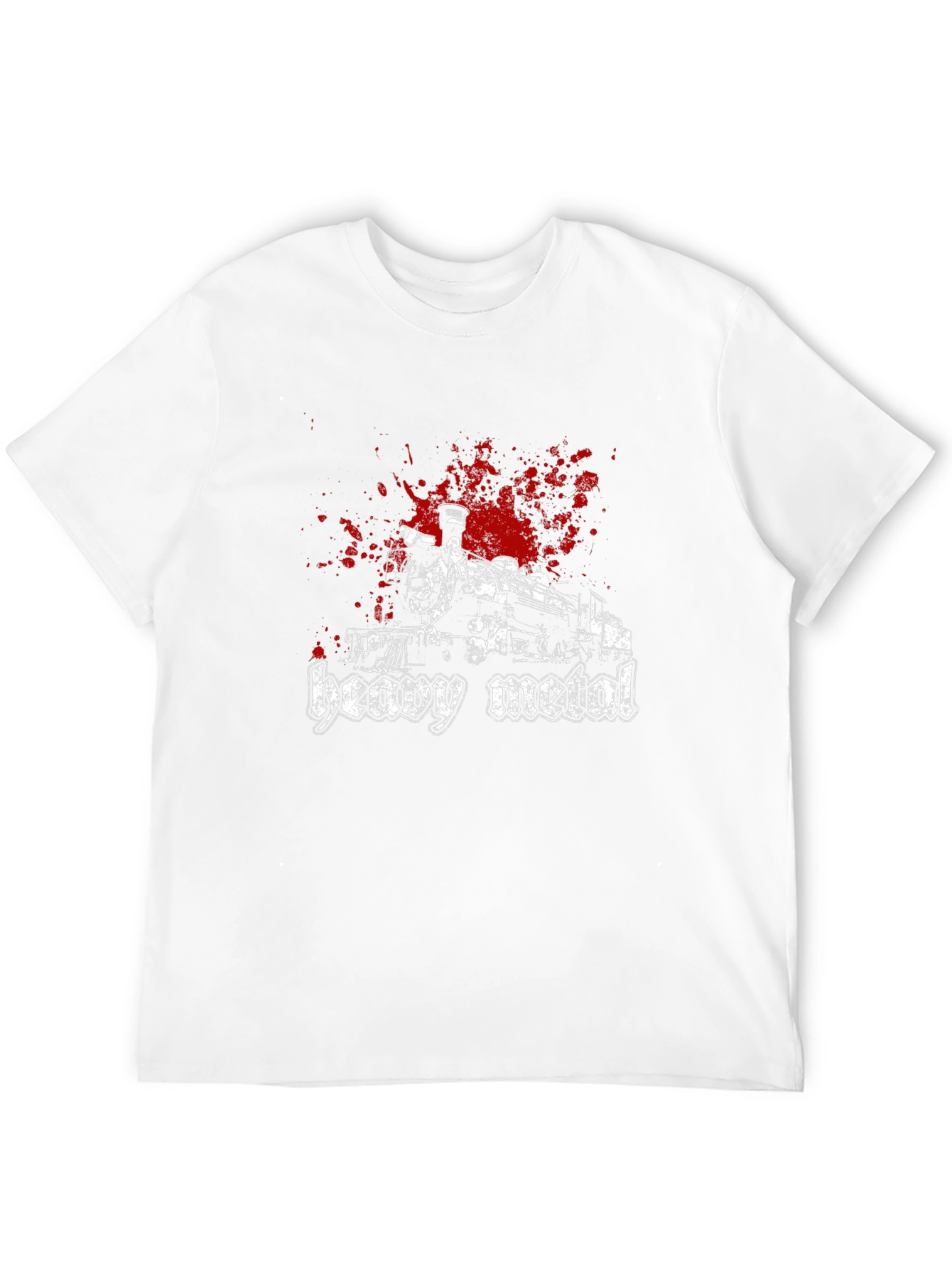 Camiseta Negra Heavy Metal - Diseño Tren Sangriento