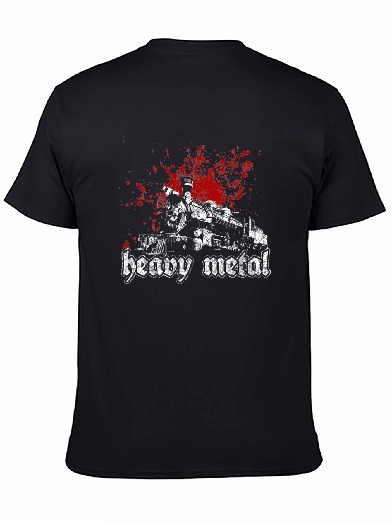 Camiseta Negra Heavy Metal - Diseño Tren Sangriento