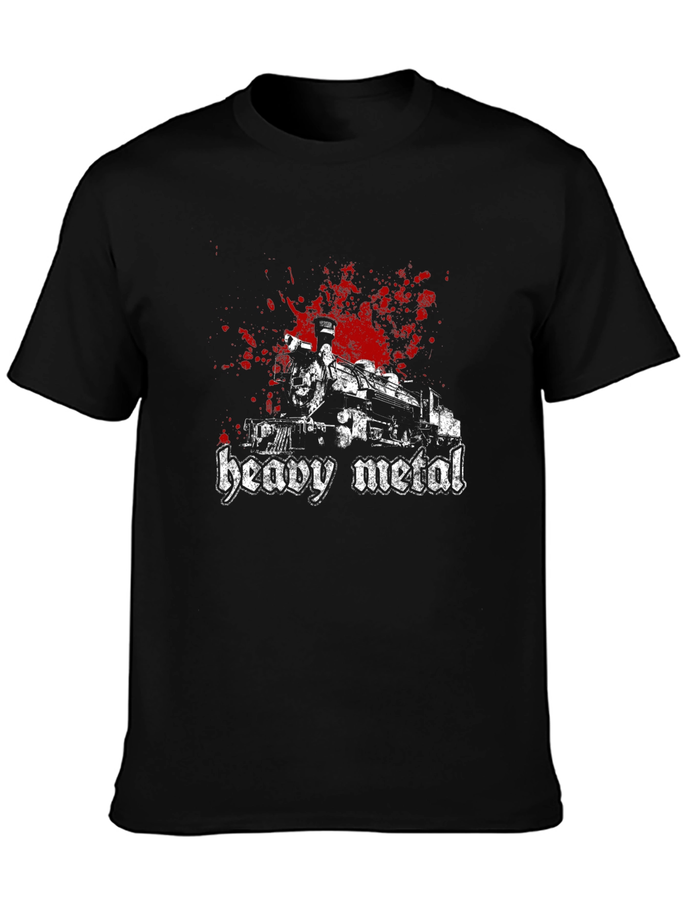 Camiseta Negra Heavy Metal - Diseño Tren Sangriento