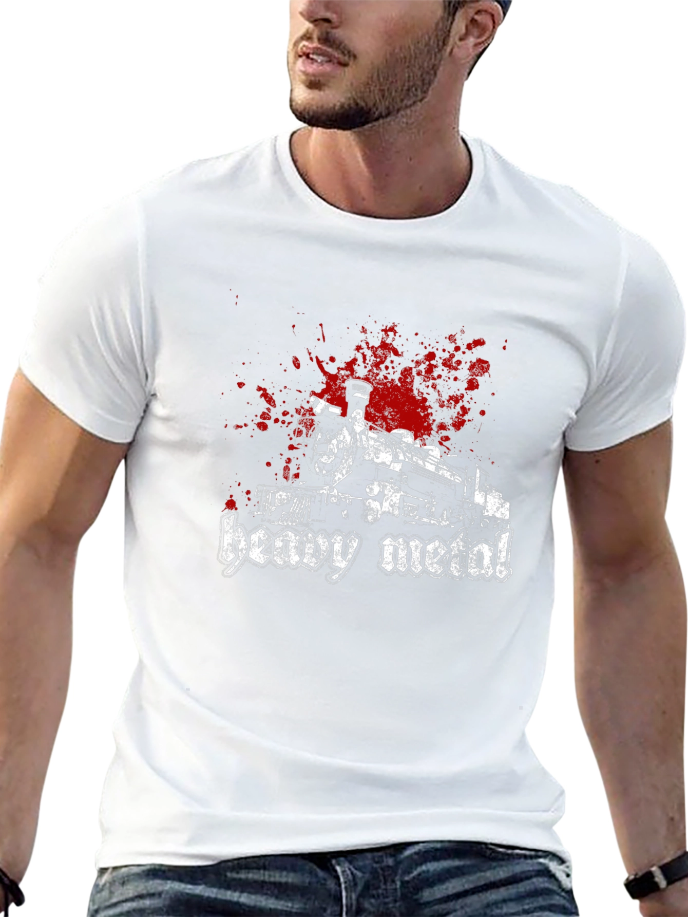 Camiseta Negra Heavy Metal - Diseño Tren Sangriento