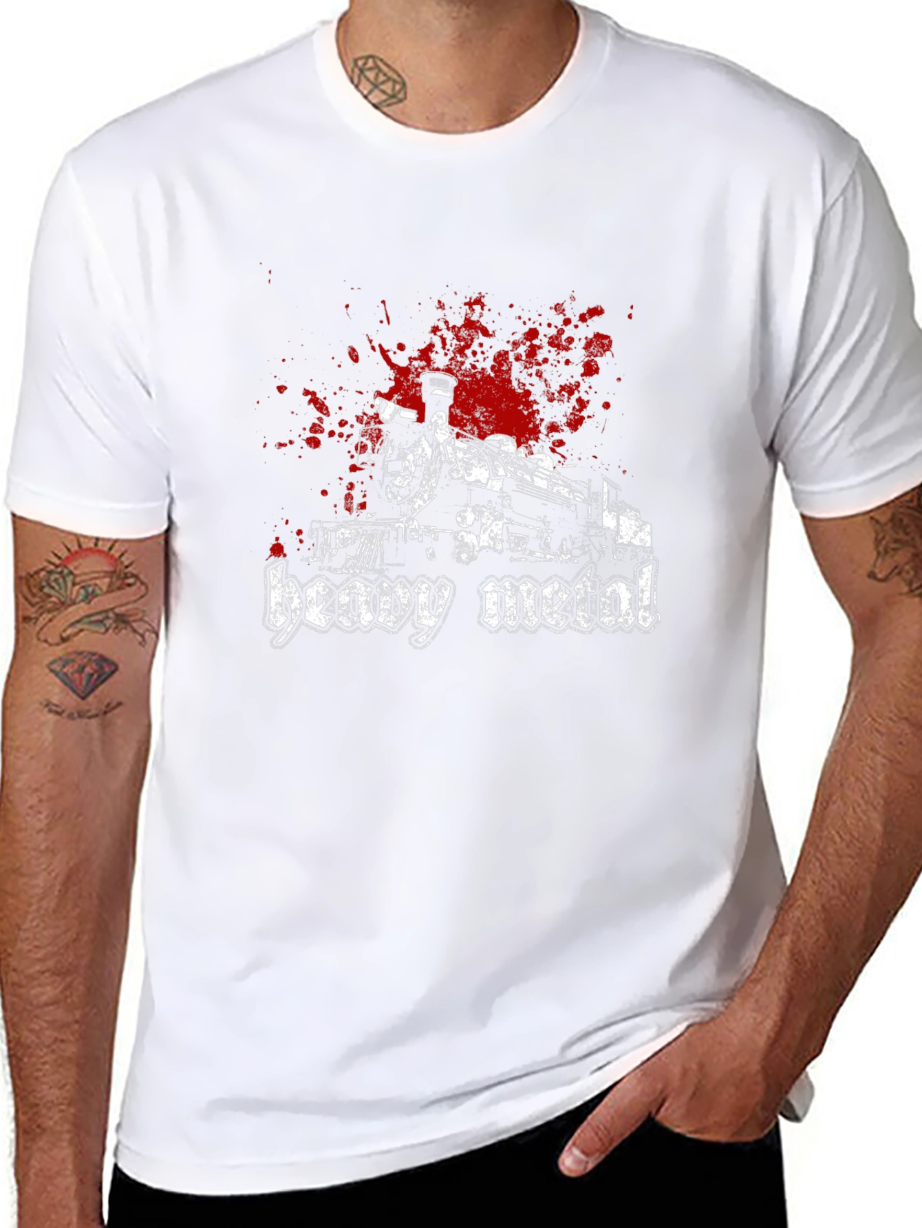 Camiseta Negra Heavy Metal - Diseño Tren Sangriento
