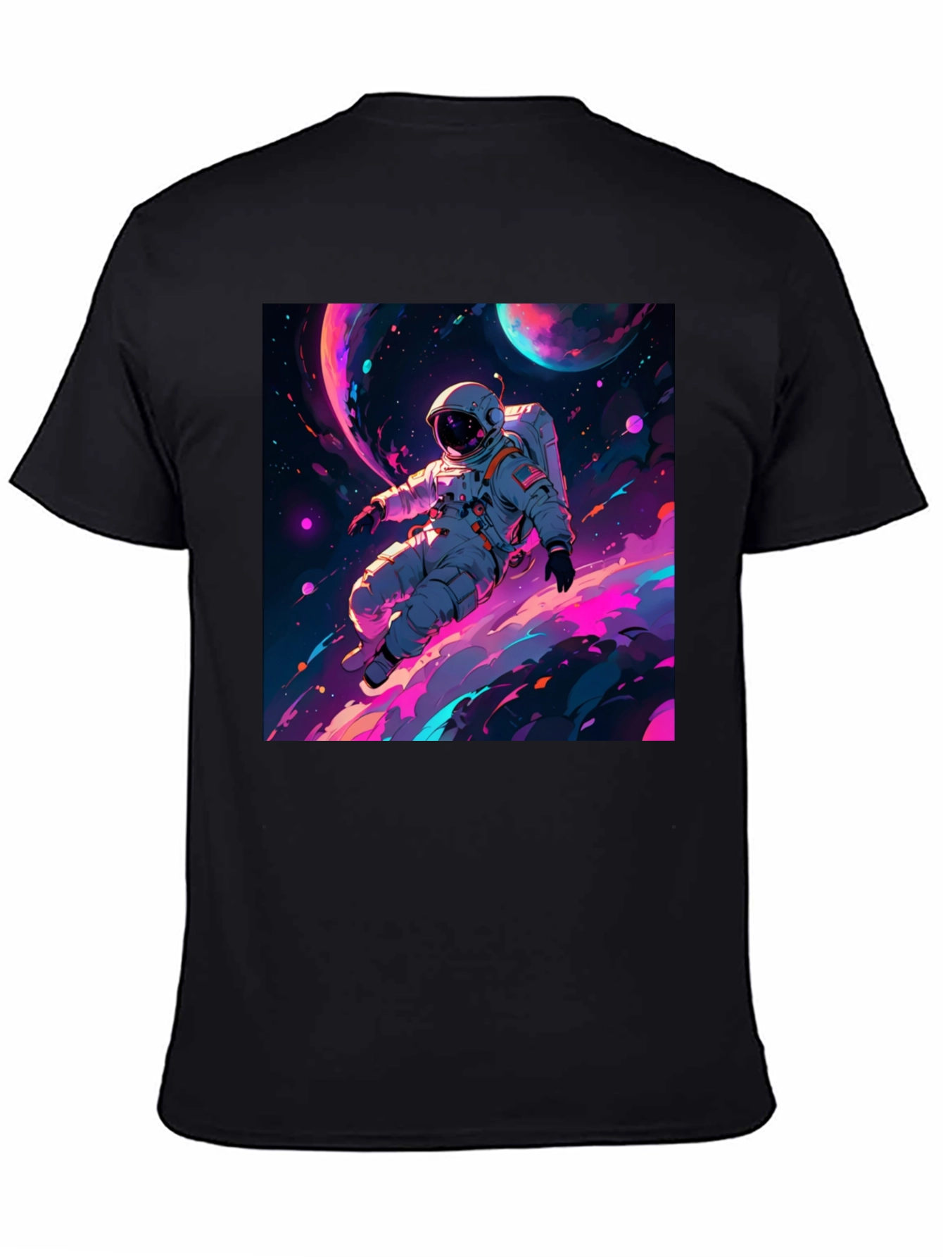 Camiseta Negra con Diseño de Astronauta Espacial