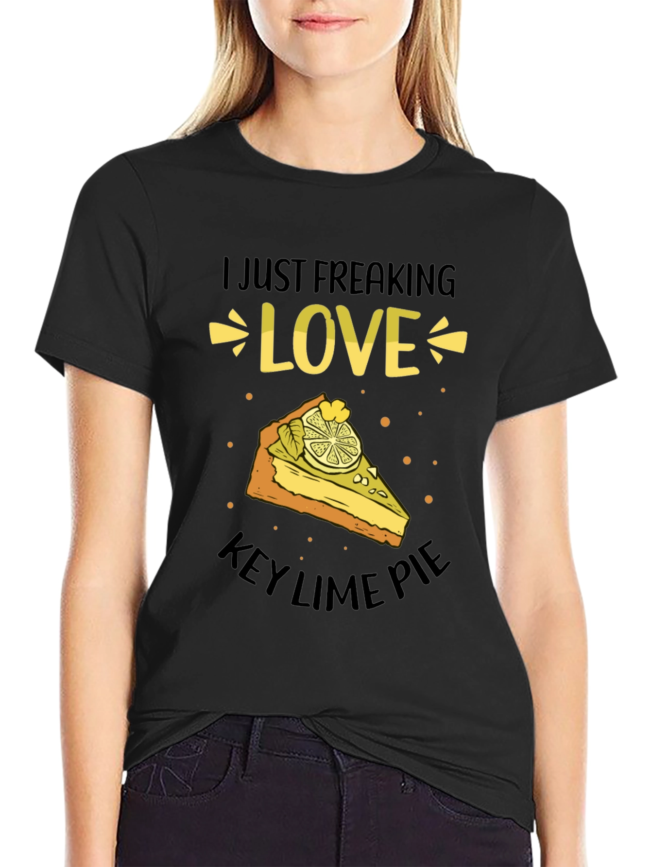 Camiseta Negra: Amo el Key Lime Pie