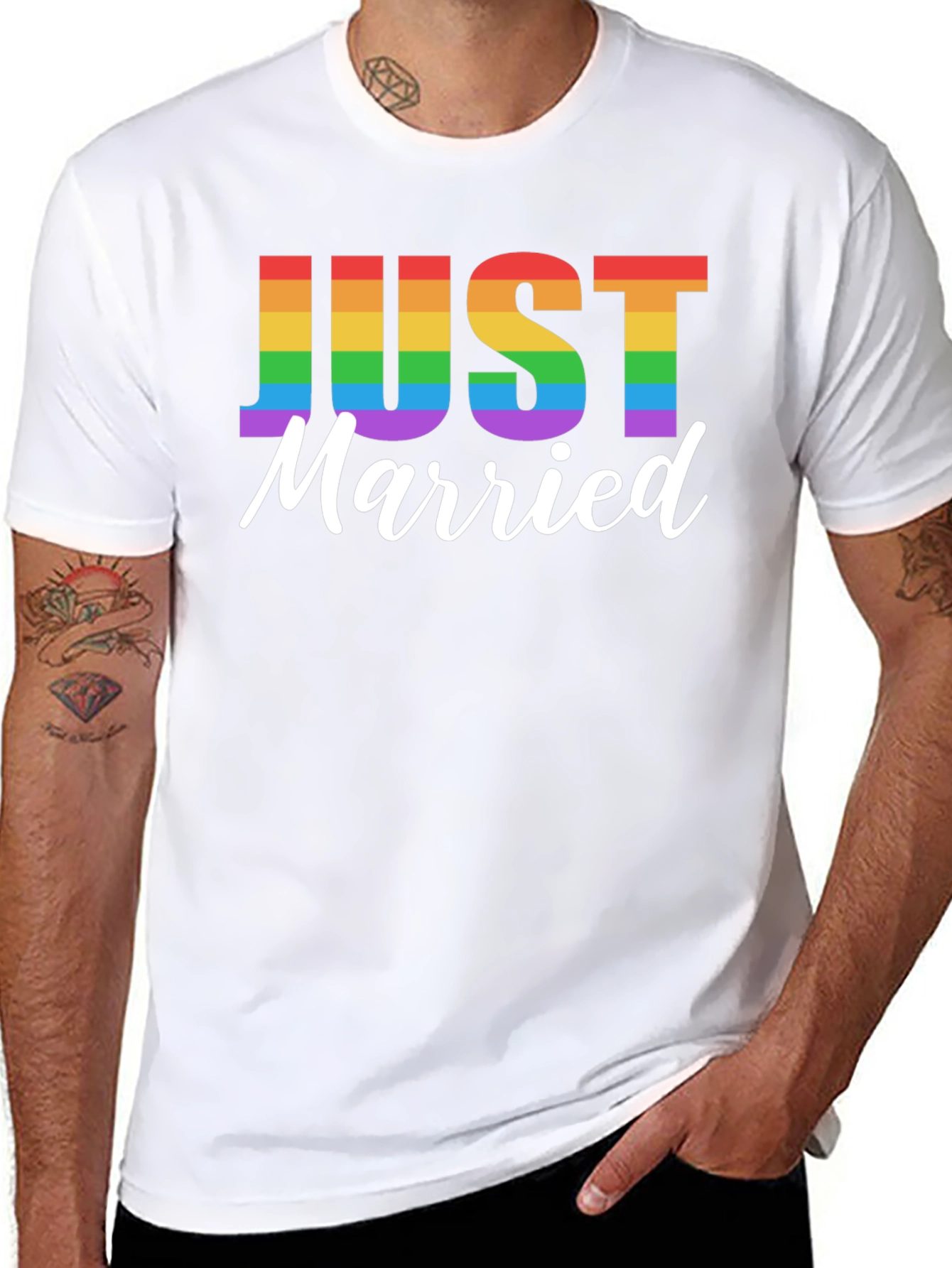 Camiseta Negra Recién Casados Orgullo LGBT