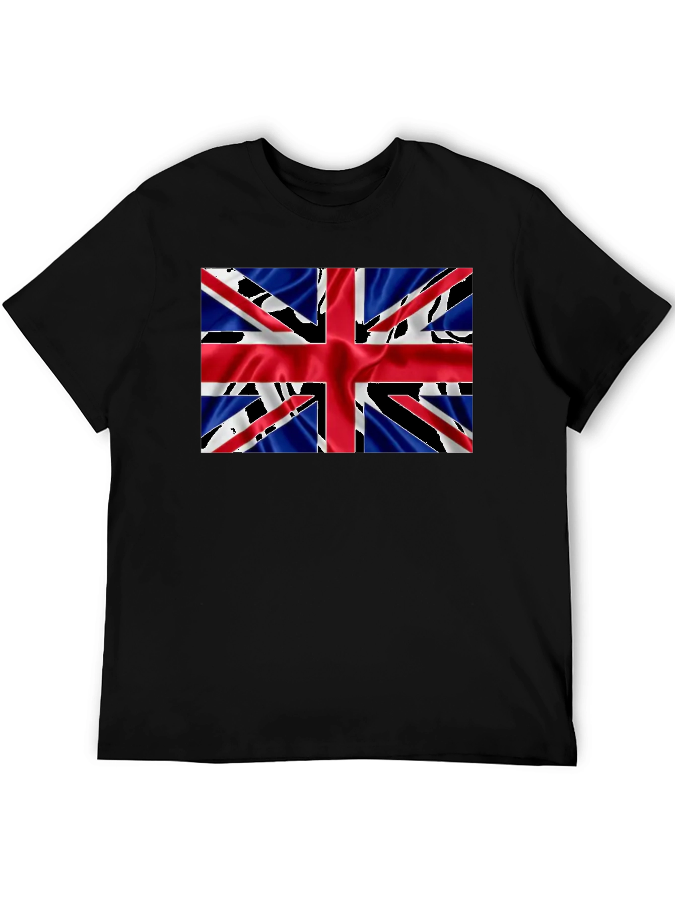 Camiseta Negra con Diseño de la Bandera Británica