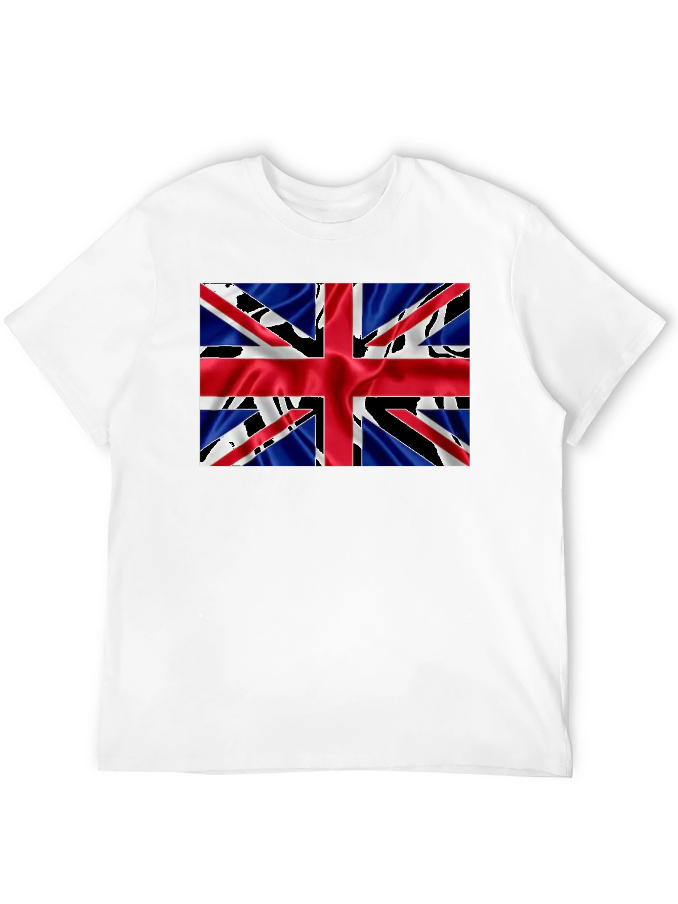 Camiseta Negra con Diseño de la Bandera Británica