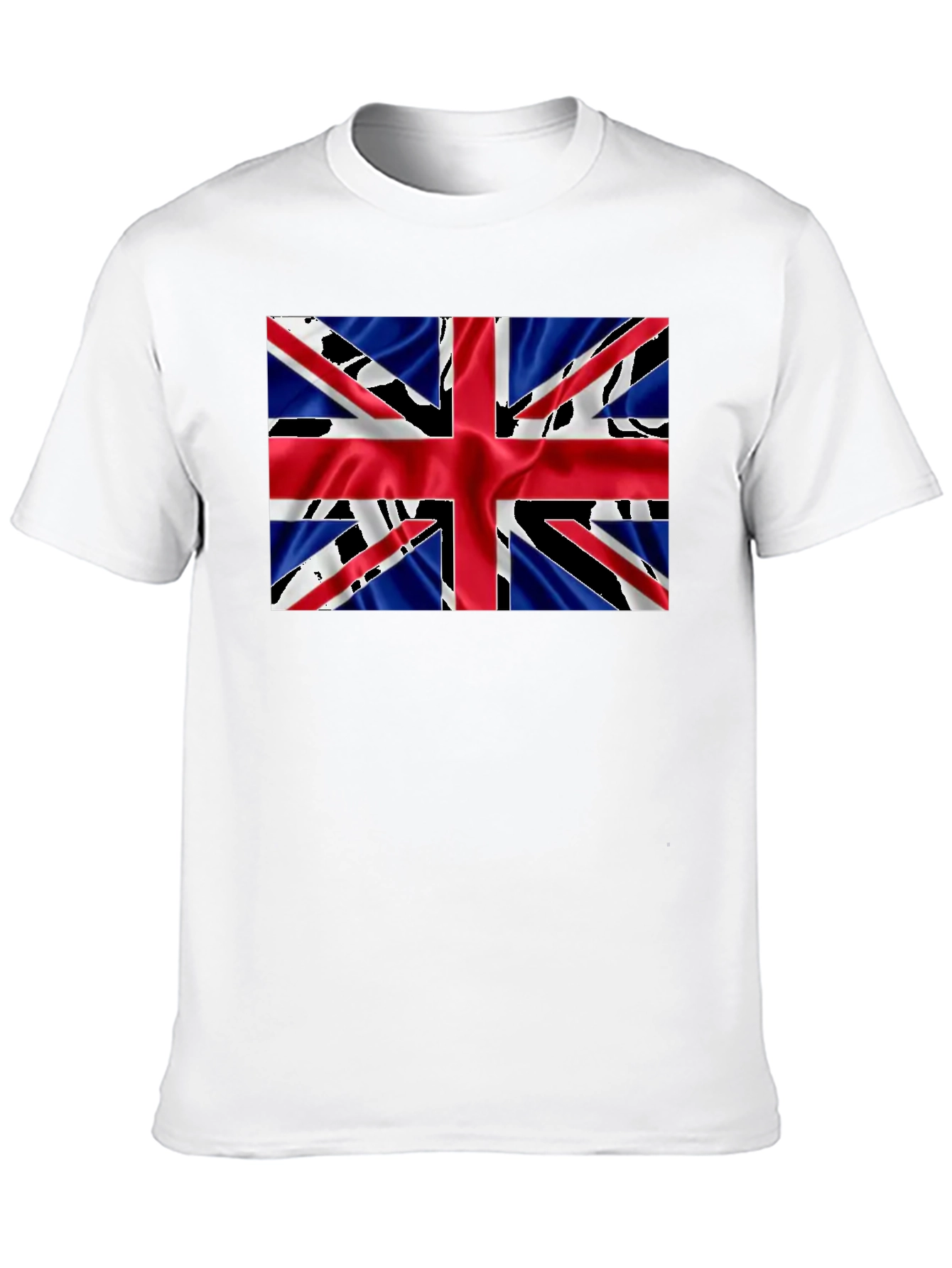 Camiseta Negra con Diseño de la Bandera Británica