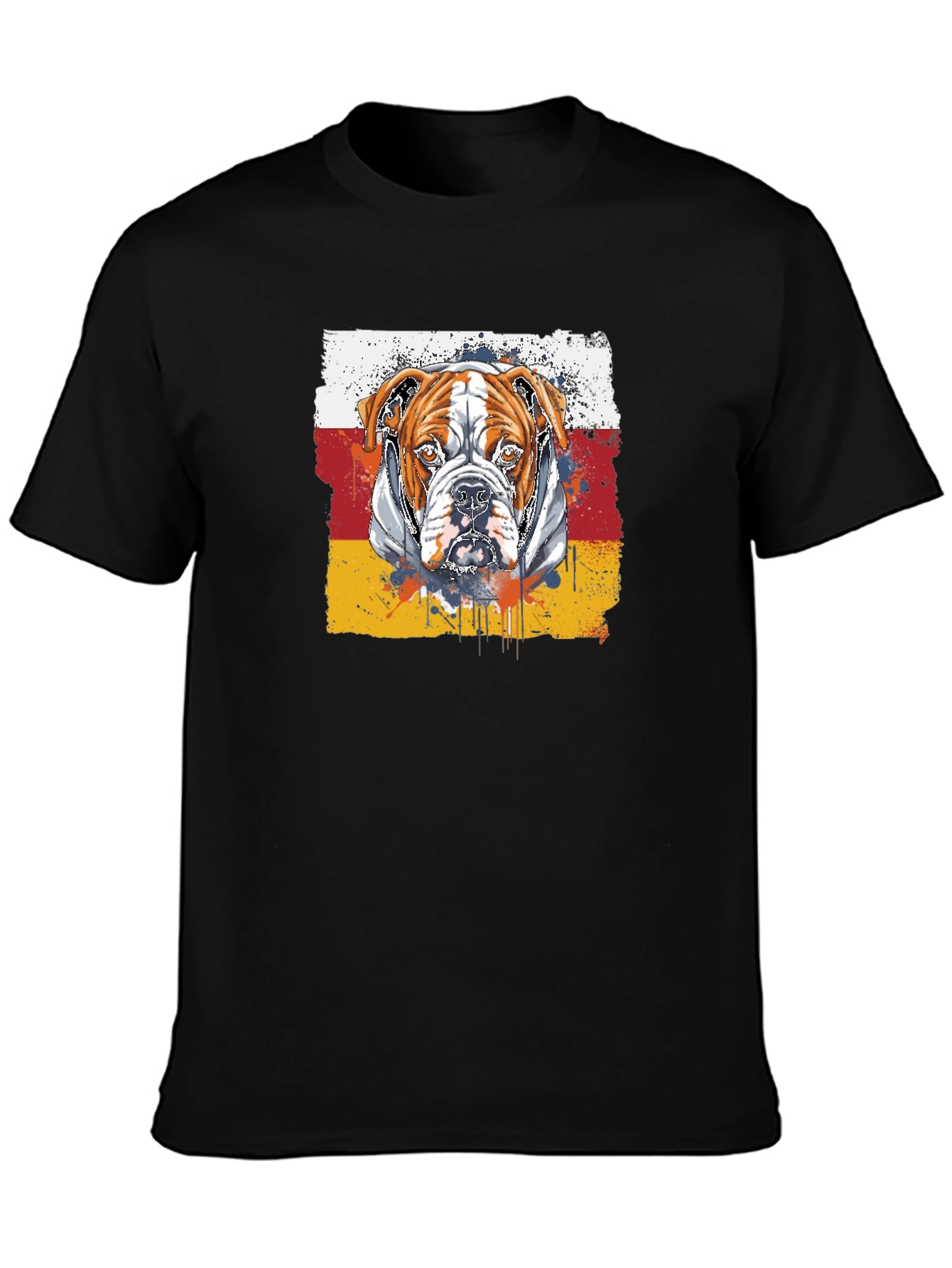 Camiseta Negra con Diseño de Bulldog