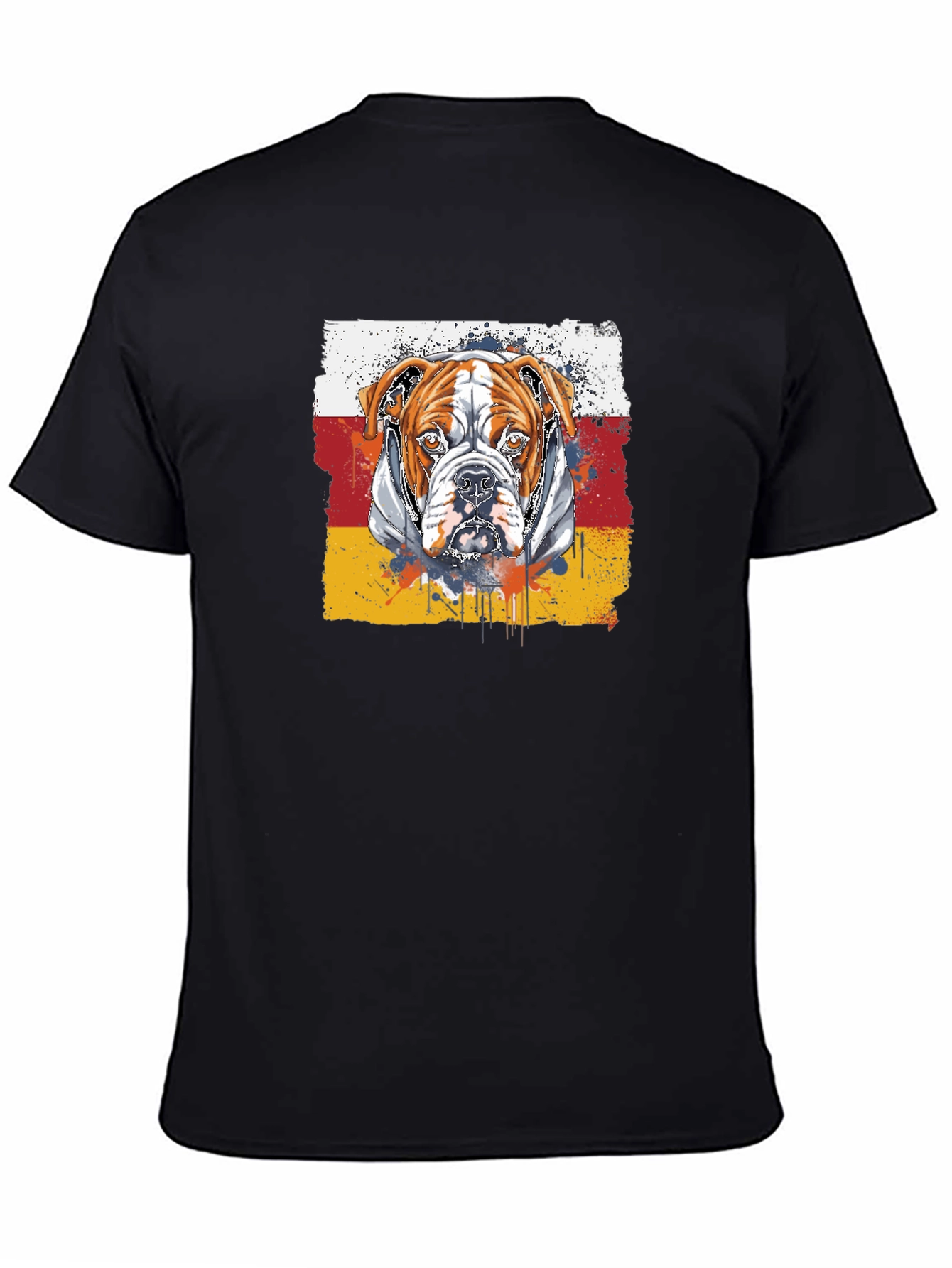 Camiseta Negra con Diseño de Bulldog