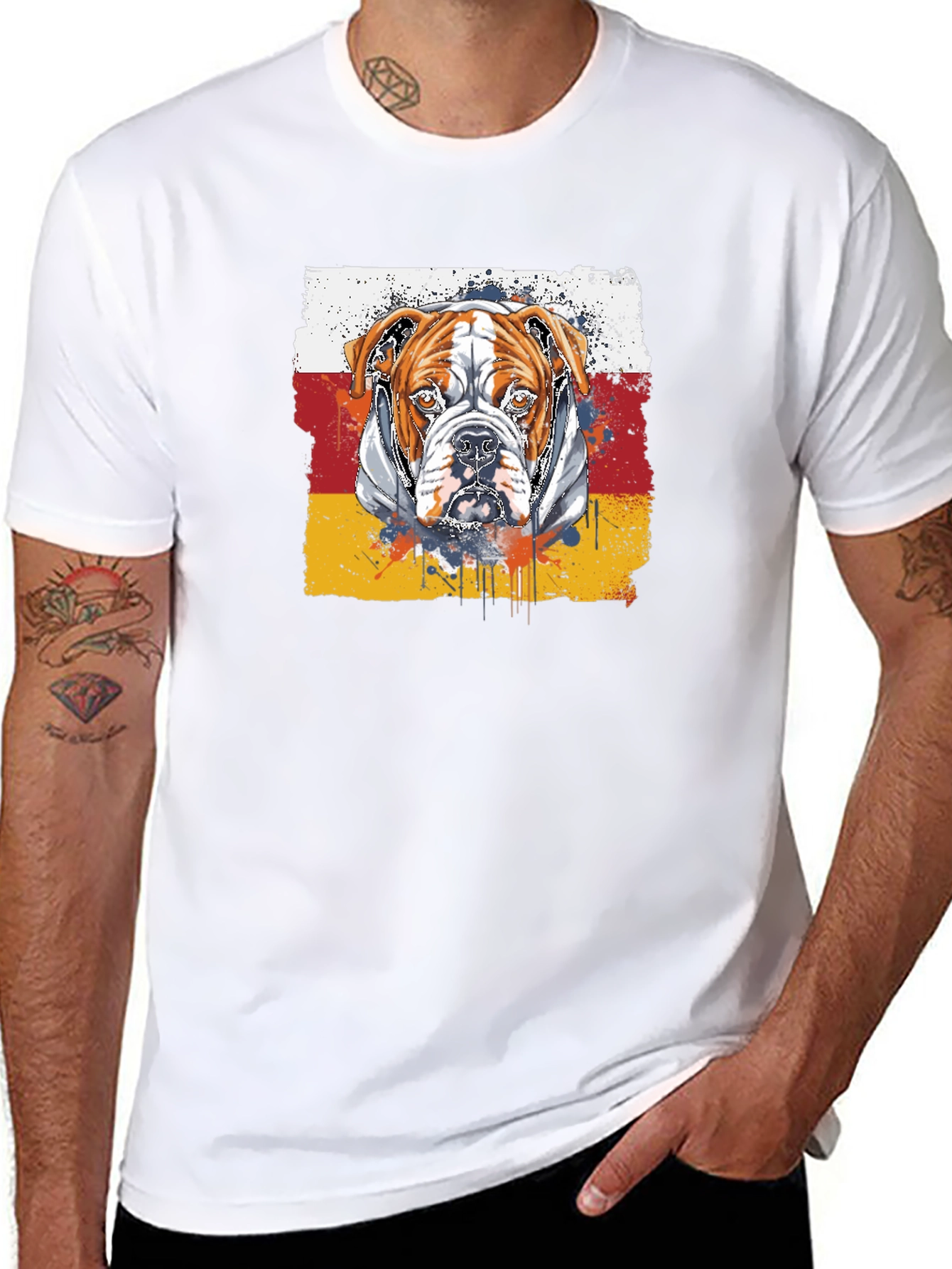 Camiseta Negra con Diseño de Bulldog