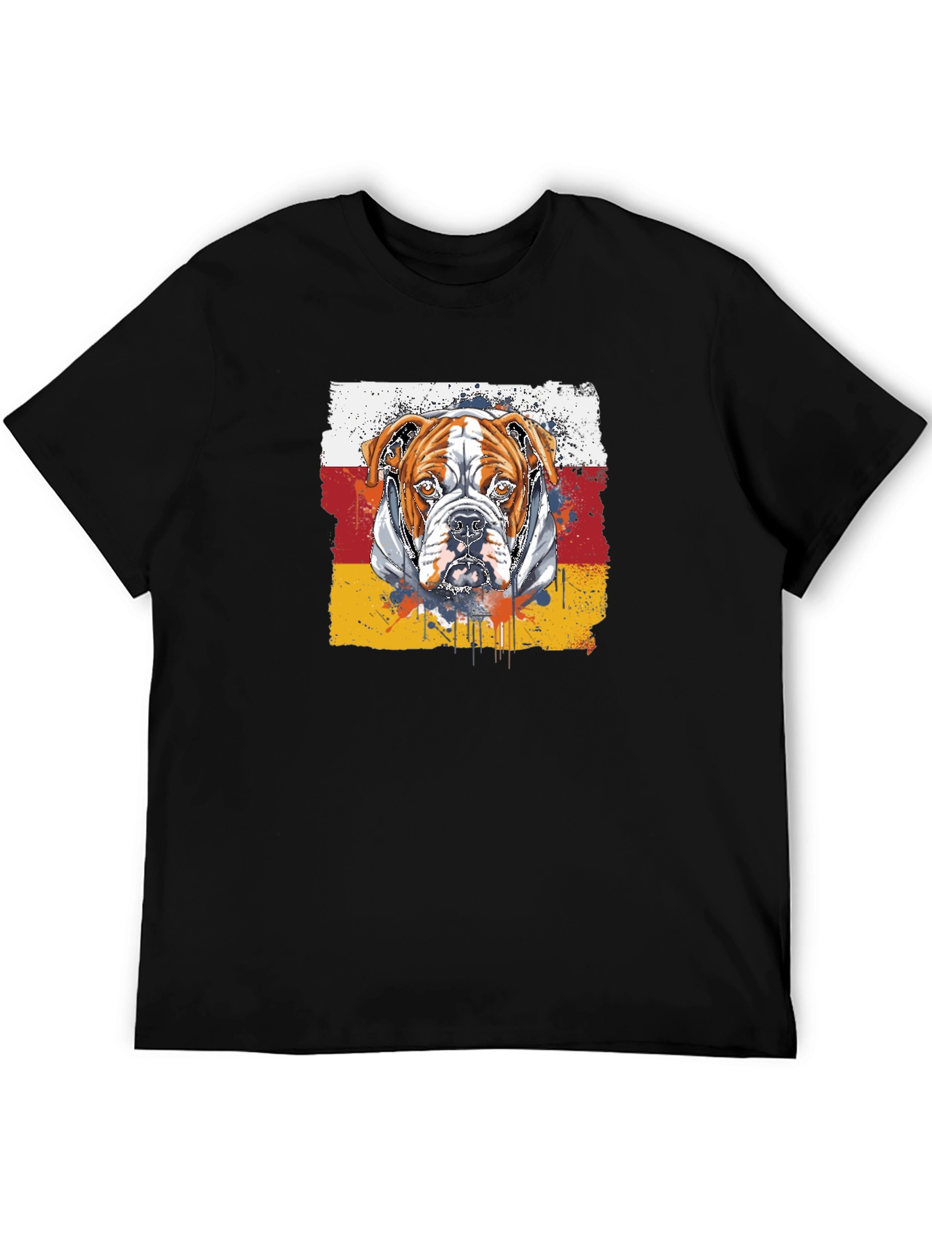 Camiseta Negra con Diseño de Bulldog