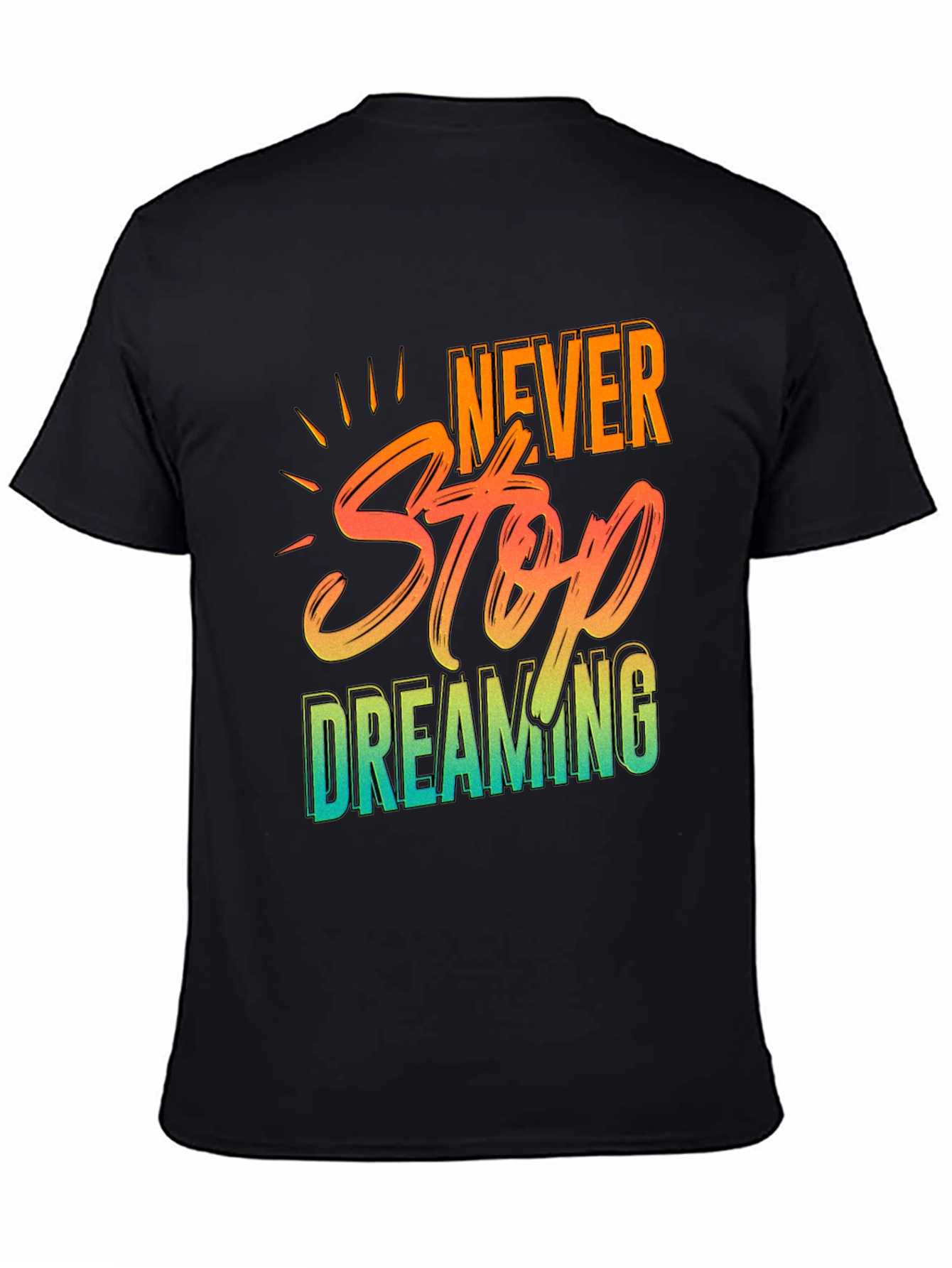 Camiseta Negra Never Stop Dreaming para Hombre