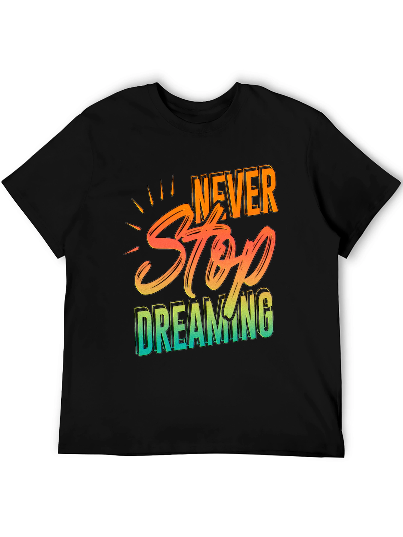 Camiseta Negra Never Stop Dreaming para Hombre