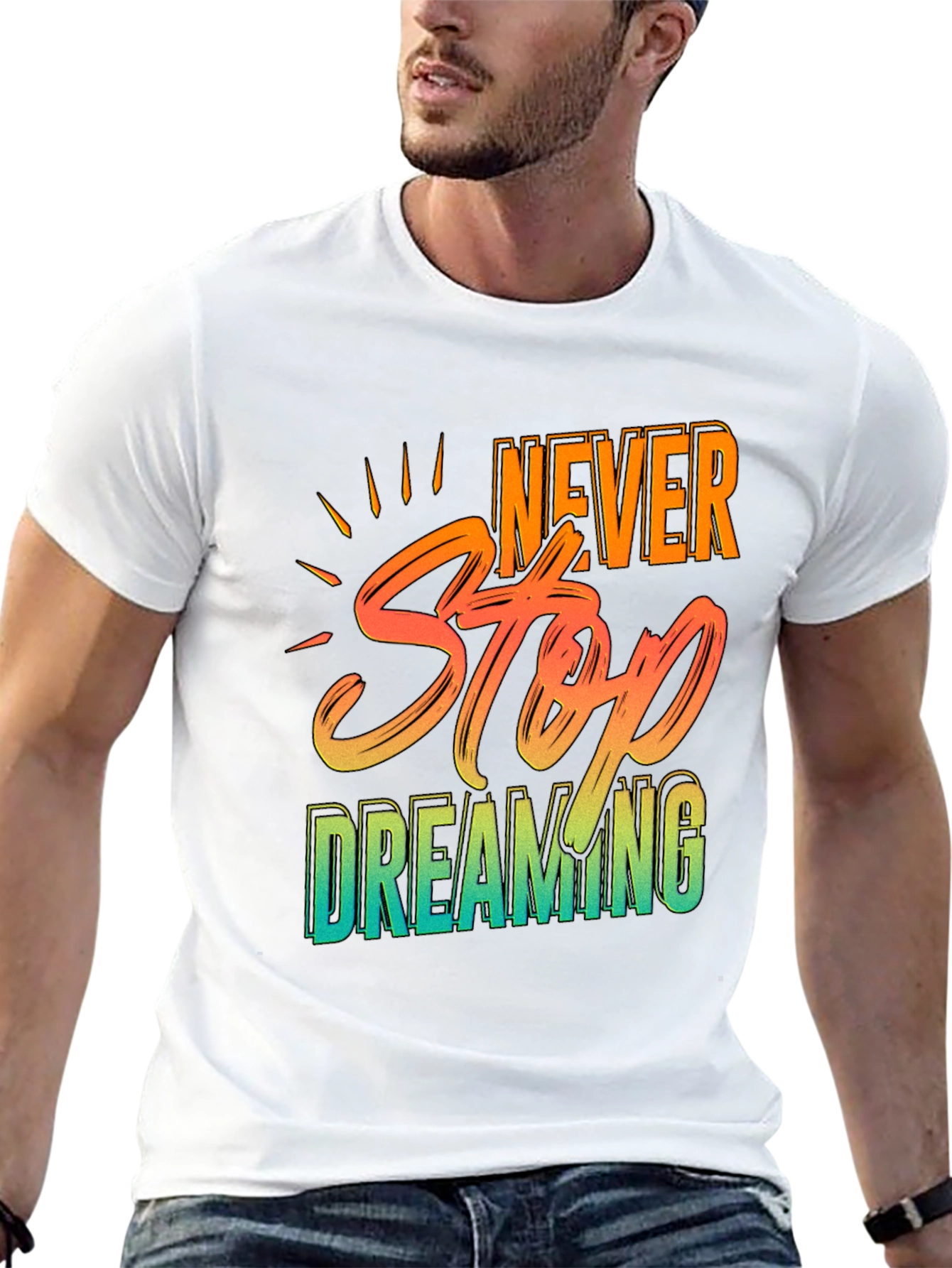 Camiseta Negra Never Stop Dreaming para Hombre