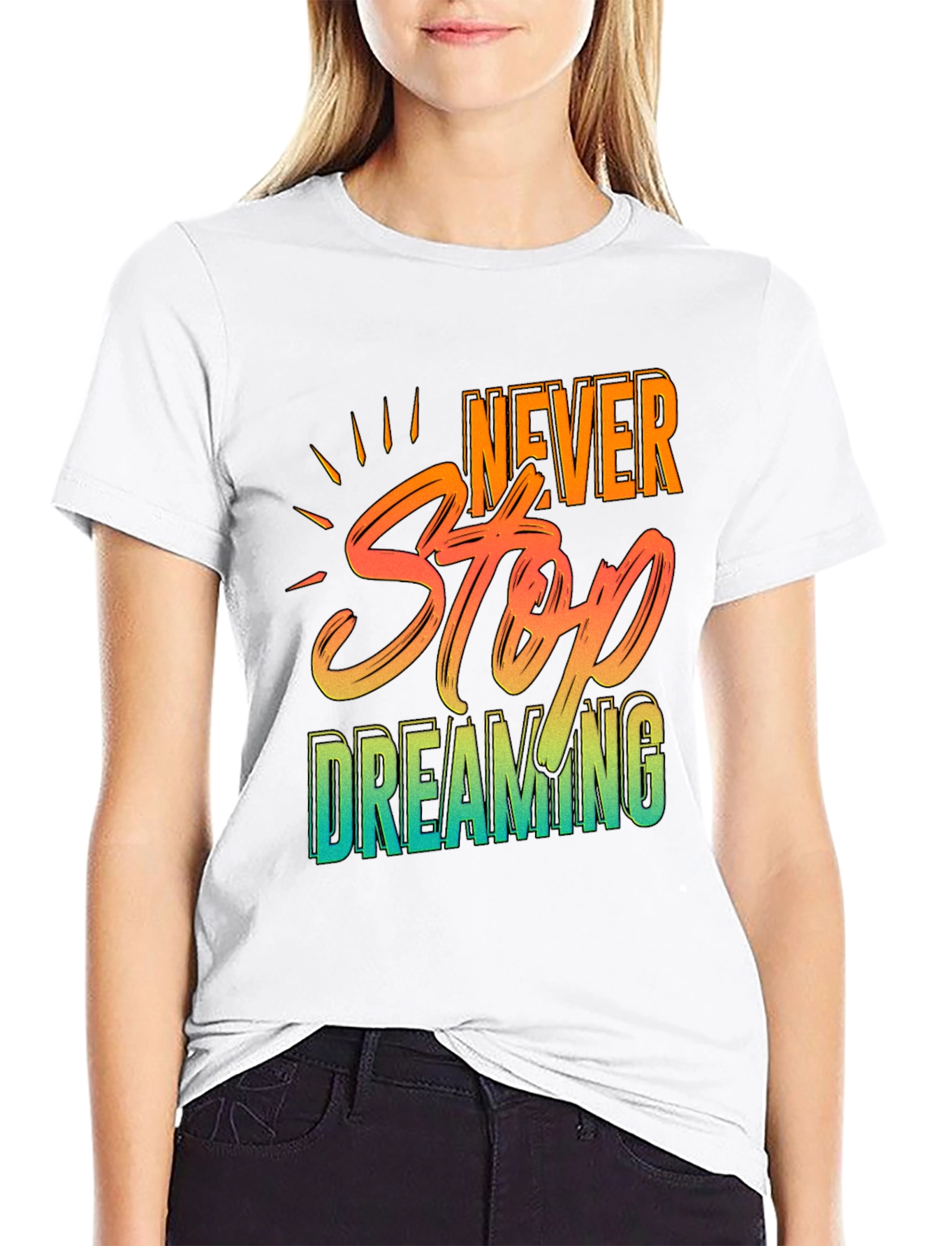 Camiseta Negra Never Stop Dreaming para Hombre