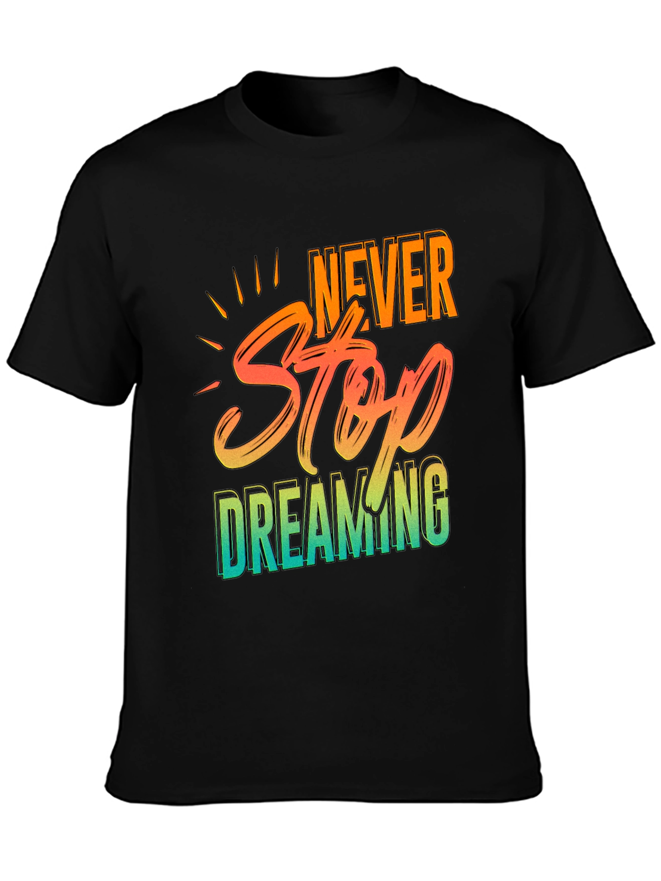Camiseta Negra Never Stop Dreaming para Hombre