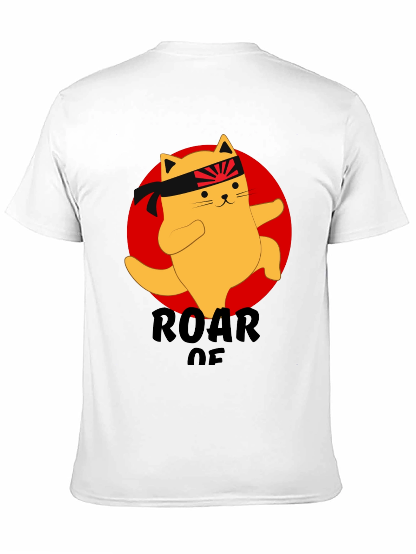 Camiseta Negra con Diseño de Gato Karateca