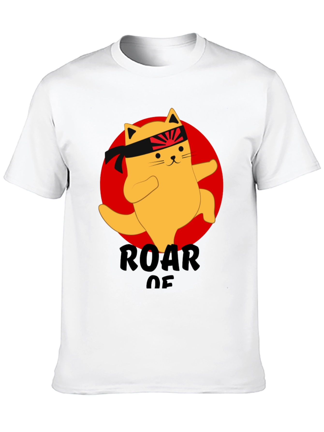 Camiseta Negra con Diseño de Gato Karateca