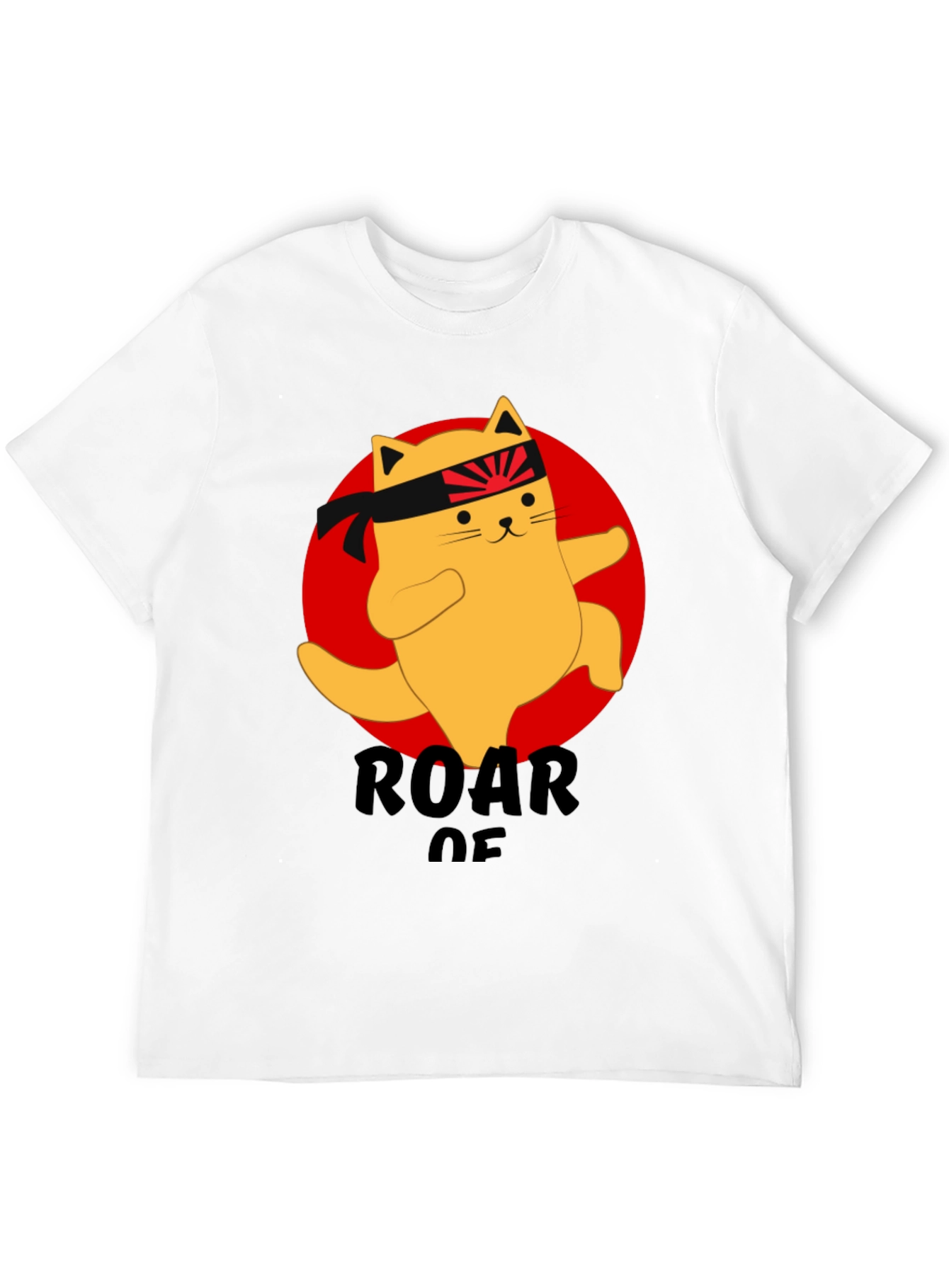 Camiseta Negra con Diseño de Gato Karateca