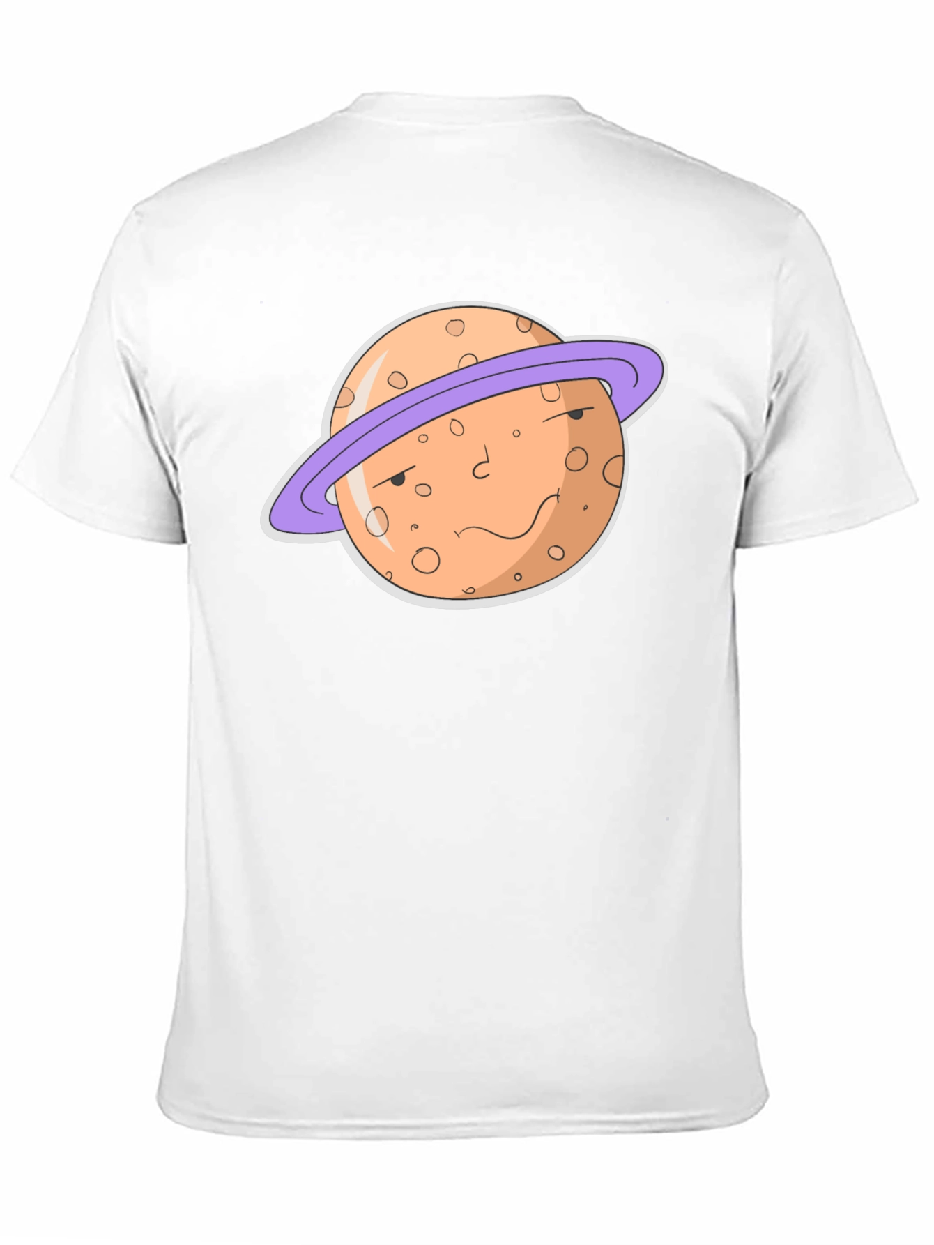 Camiseta Negra con Diseño de Planeta Serio