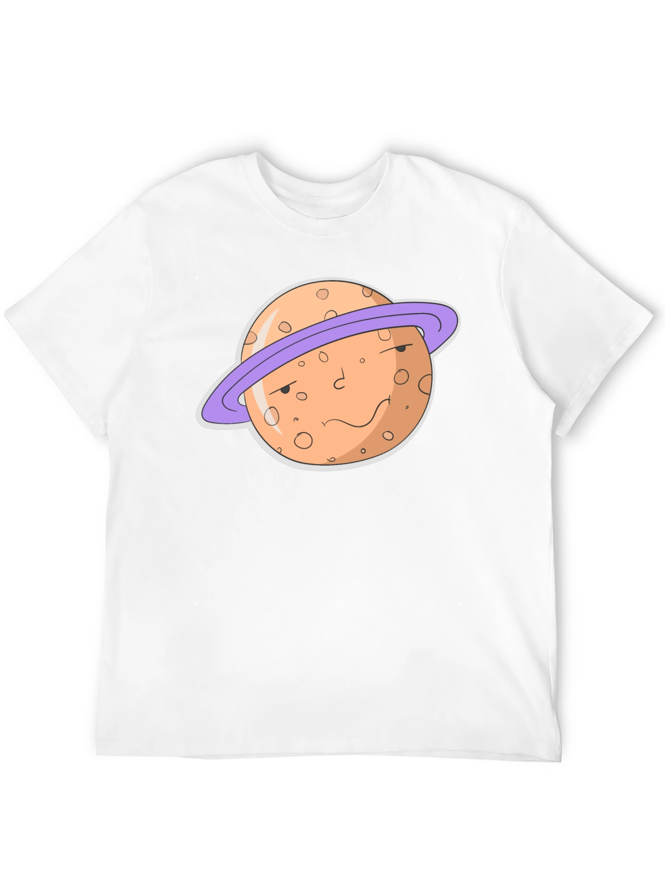 Camiseta Negra con Diseño de Planeta Serio